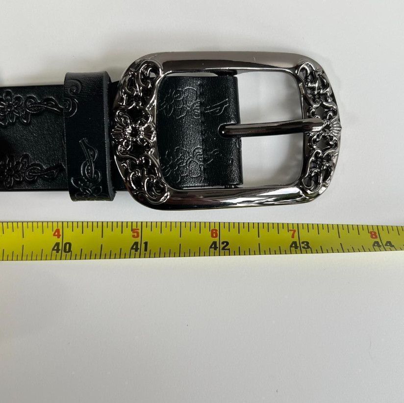 Japanese Brand Vintage style American western floral design black belt Size ONE SIZE - 4 Thumbnail