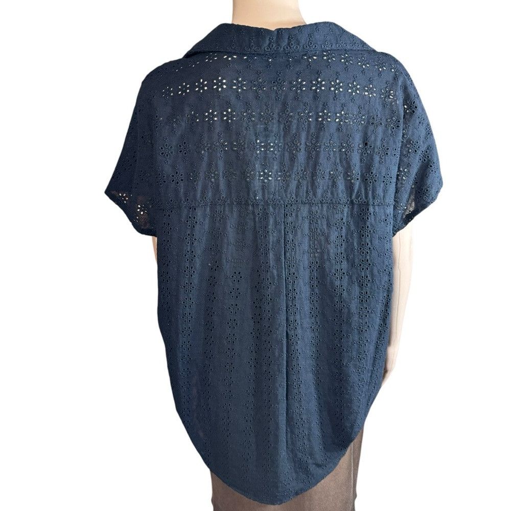 French Connection NWT New French Connection Rhodes Eyelet Black Cotton Top Bl Size L / US 10 / IT 46 - 5 Thumbnail
