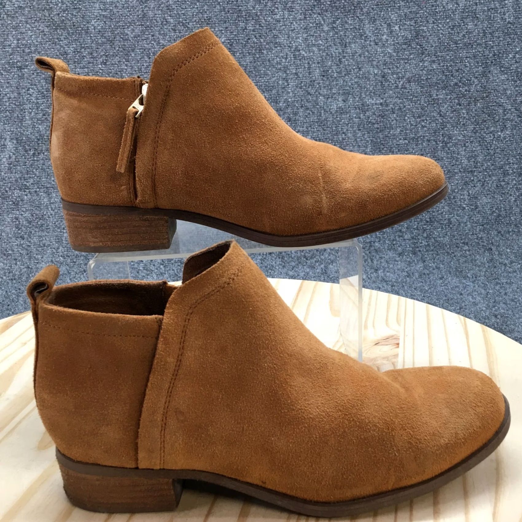 Toms Toms Boots Womens 8.5 Deia Ankle Booties Brown Suede Side Zip Heels 10014697 Size US 9 / IT 39 - 2 Thumbnail