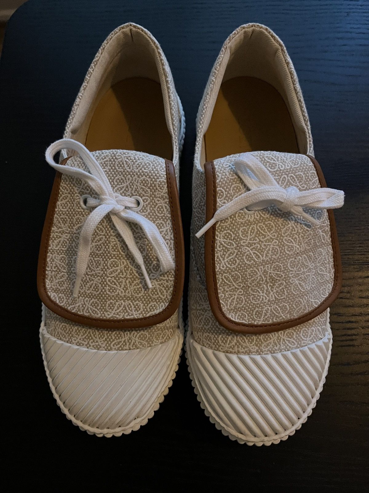 LOEWE ANAGRAM CANVAS FLAP SNEAKERS