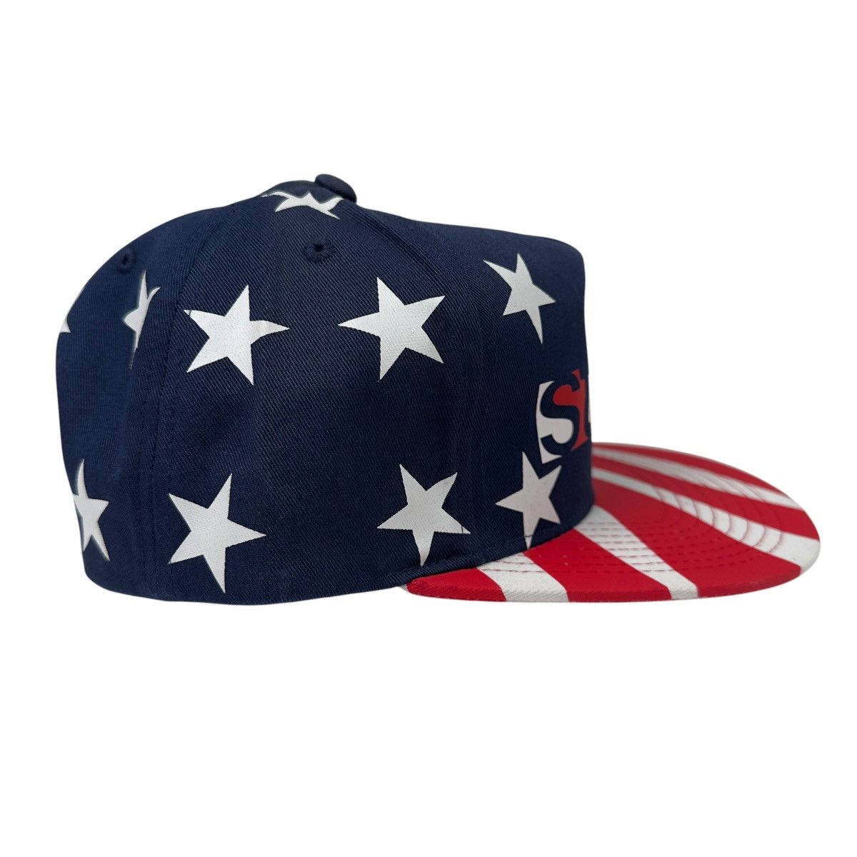 Stussy Stussy USA Team Block Cap SnapBack AOP Navy Hat Size ONE SIZE - 4 Thumbnail