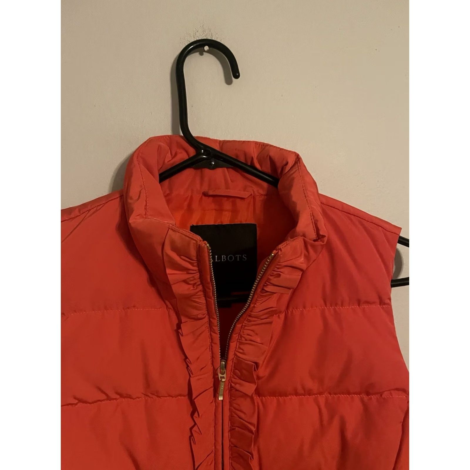 Talbots Talbots Puffer Vest Orange Insulated Ruffle Placket Down Fill Womens Small Size S / US 4 / IT 40 - 2 Thumbnail