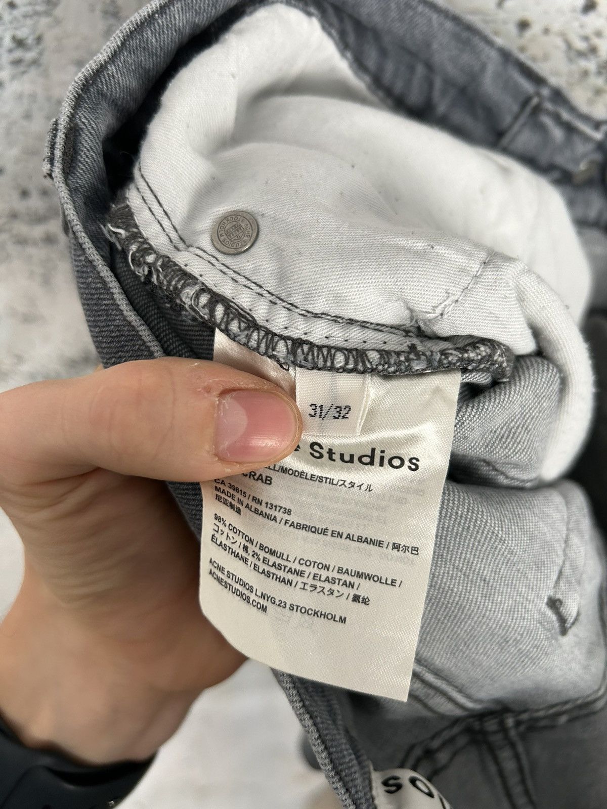 Acne Studios Acne Studios Roc Crab Grey Avant Garde Designer Denim Rare Size US 31 - 7 Thumbnail