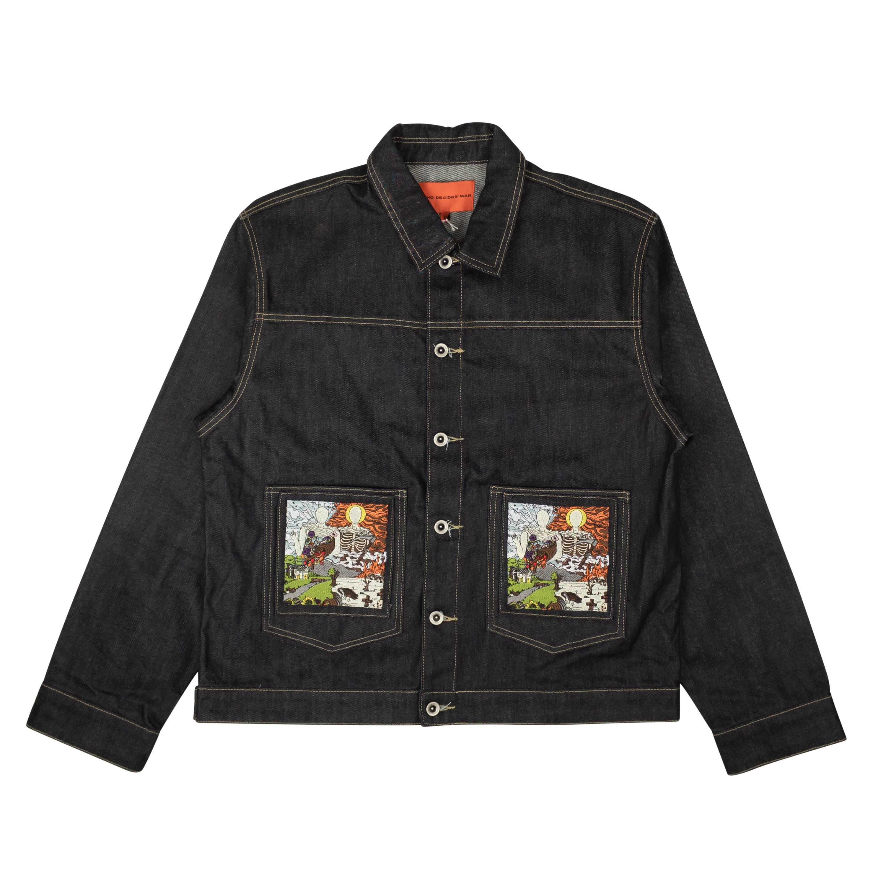 image of Who Decides War Dark Blue Duality Selvedge Denim Jacket Size Xl, Men's