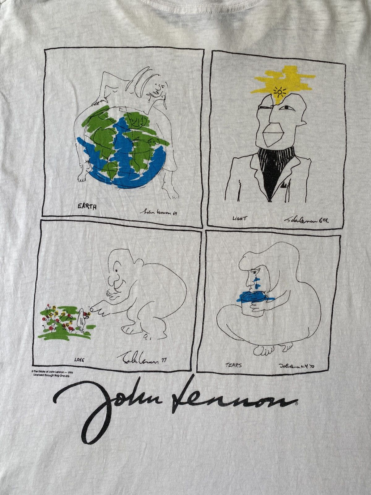 Art Comes First × Hard Rock Cafe × Vintage 1990s - HRC Signature Series Edition II John Lennon Tee Size US M / EU 48-50 / 2 - 10 Thumbnail