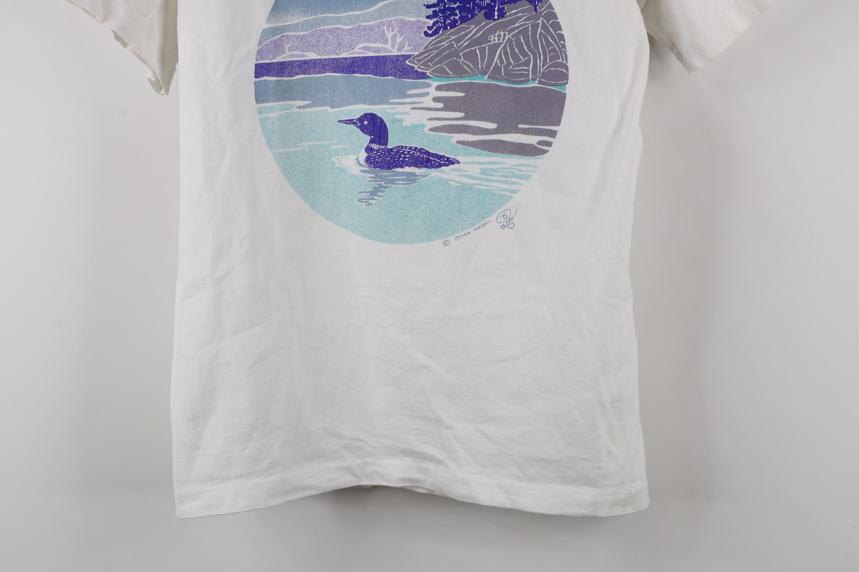 Vintage Vintage 90s Streetwear Nature Duck Lake T-Shirt White Size M / US 6-8 / IT 42-44 - 3 Thumbnail