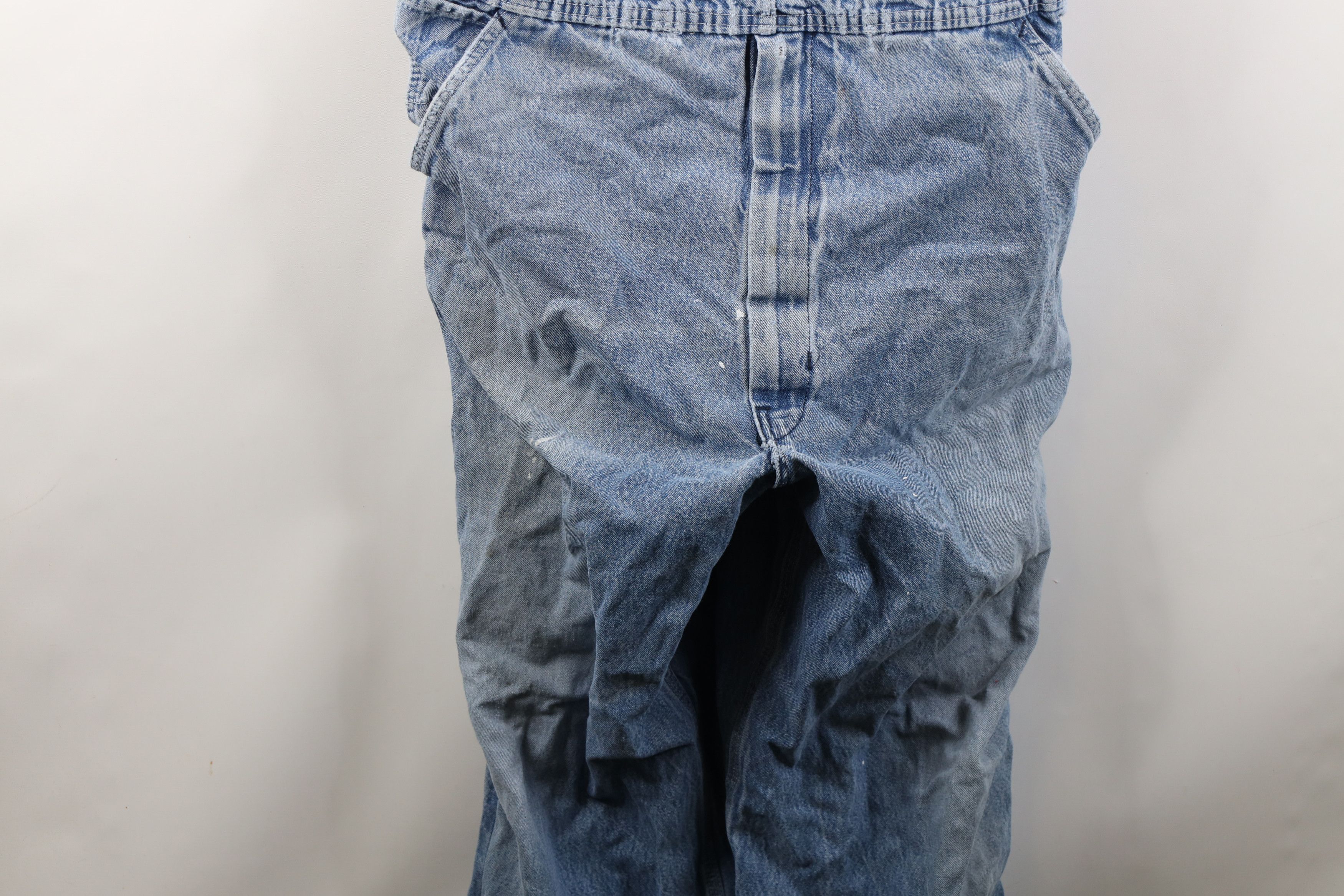 Vintage Vintage 90s Y2K Streetwear Thrashed Wide Leg Denim Overalls Size US 42 / EU 58 - 7 Thumbnail