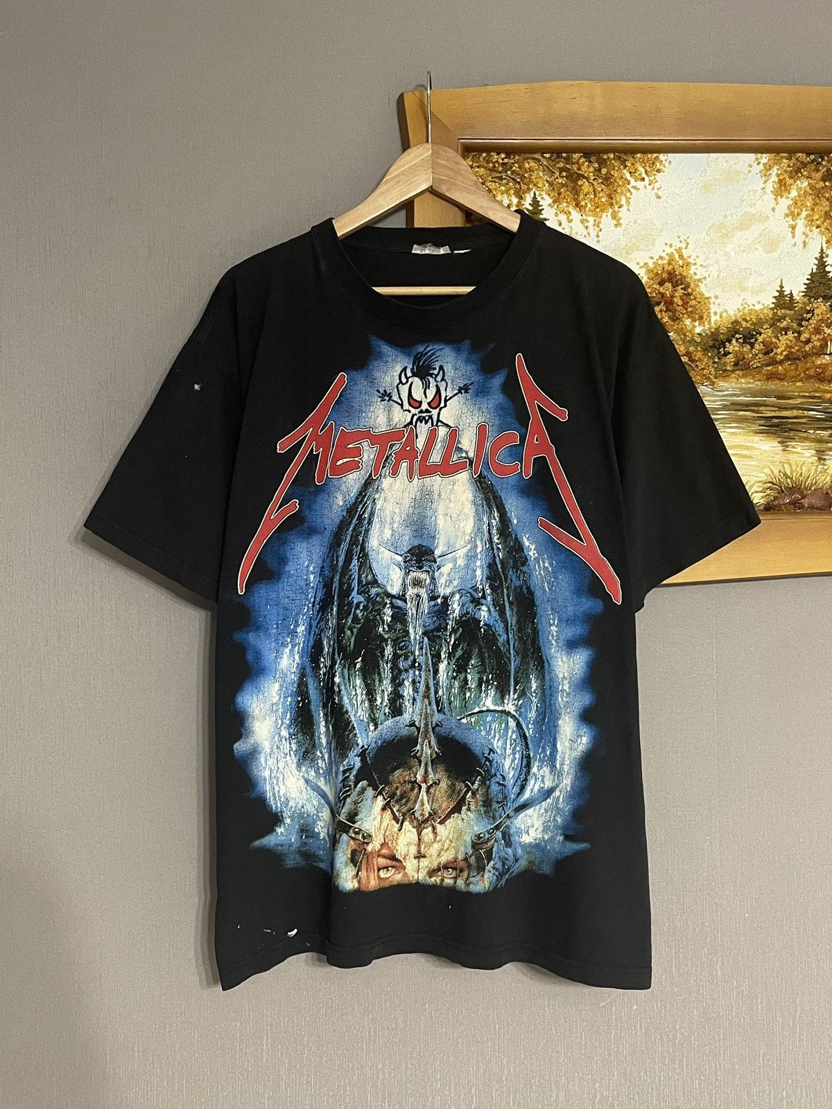 Band Tees Crazy Rare Vintage 90s Metallica Demon Skull AOP T-shirt Size US XL / EU 56 / 4 - 2 Thumbnail