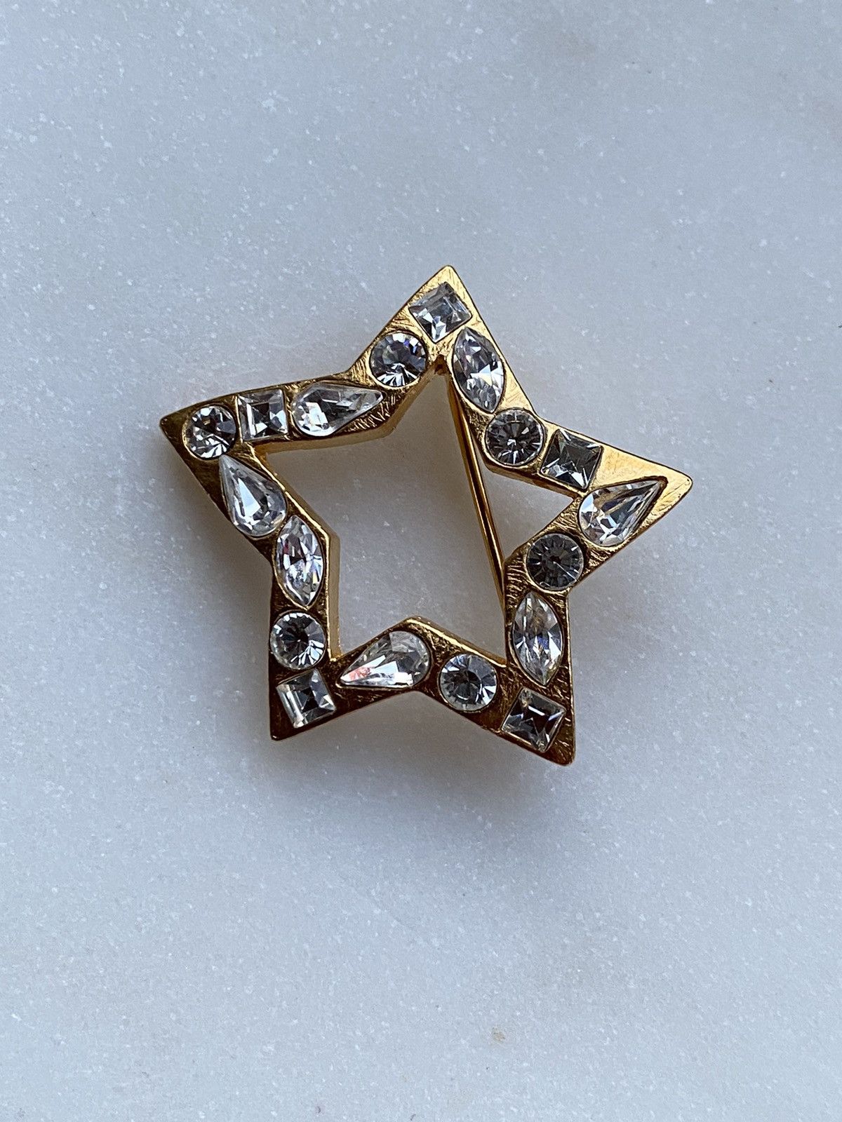 YSL Yves Saint Laurent Arty Star Swarovsky Vintage Brooch