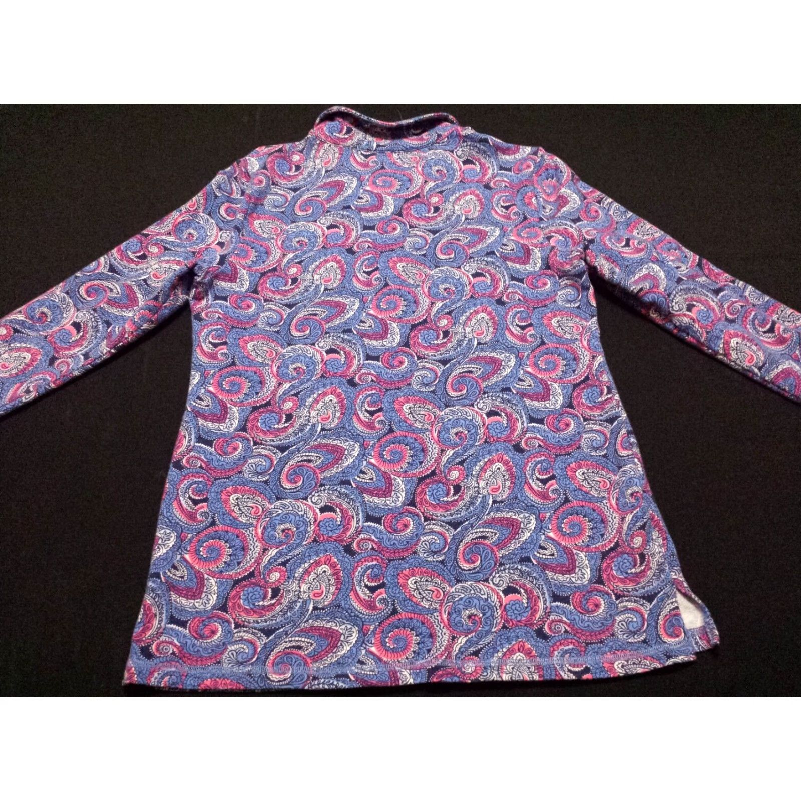 Talbots T By Talbots Multicolor Geometric Long Sleeve Pullover Shirt Womens Small Cotton Pullover Size S / US 4 / IT 40 - 6 Thumbnail