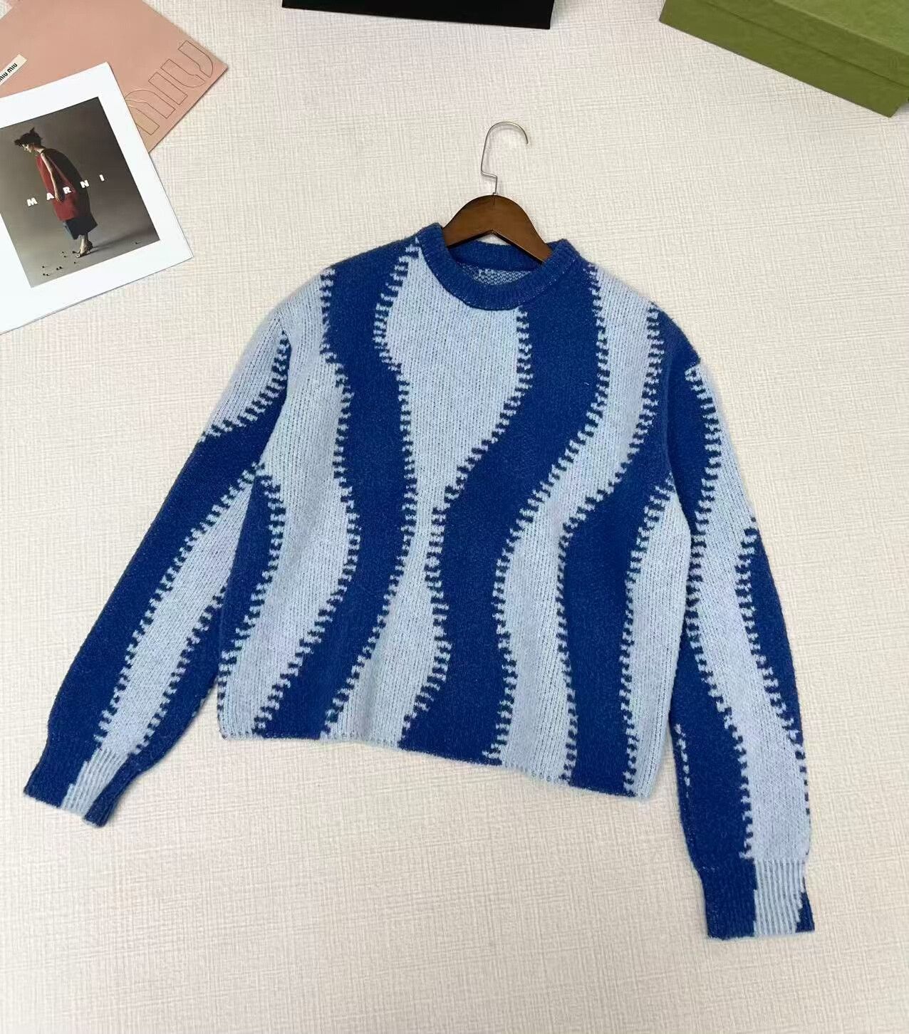Loewe Loewe Women's Blue Striped Knit Sweater Size XL / US 12-14 / IT 48-50 - 1 Thumbnail