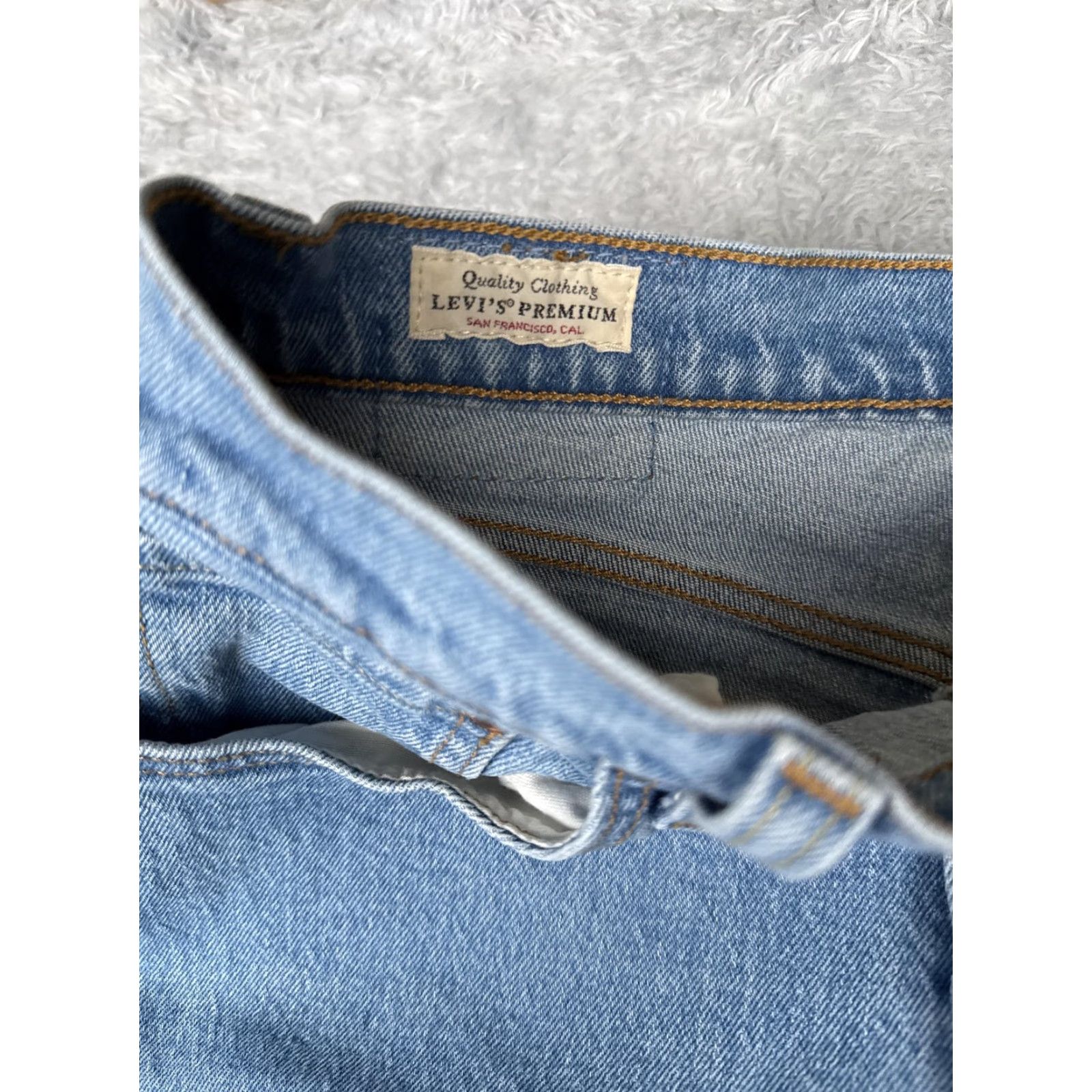 Levi's Levis Jeans Womens 28x28 Blue Denim Premium 501 Skinny Jeweled Mid Rise Cotton Blend Spandex Size 28" / US 6 / IT 42 - 6 Thumbnail