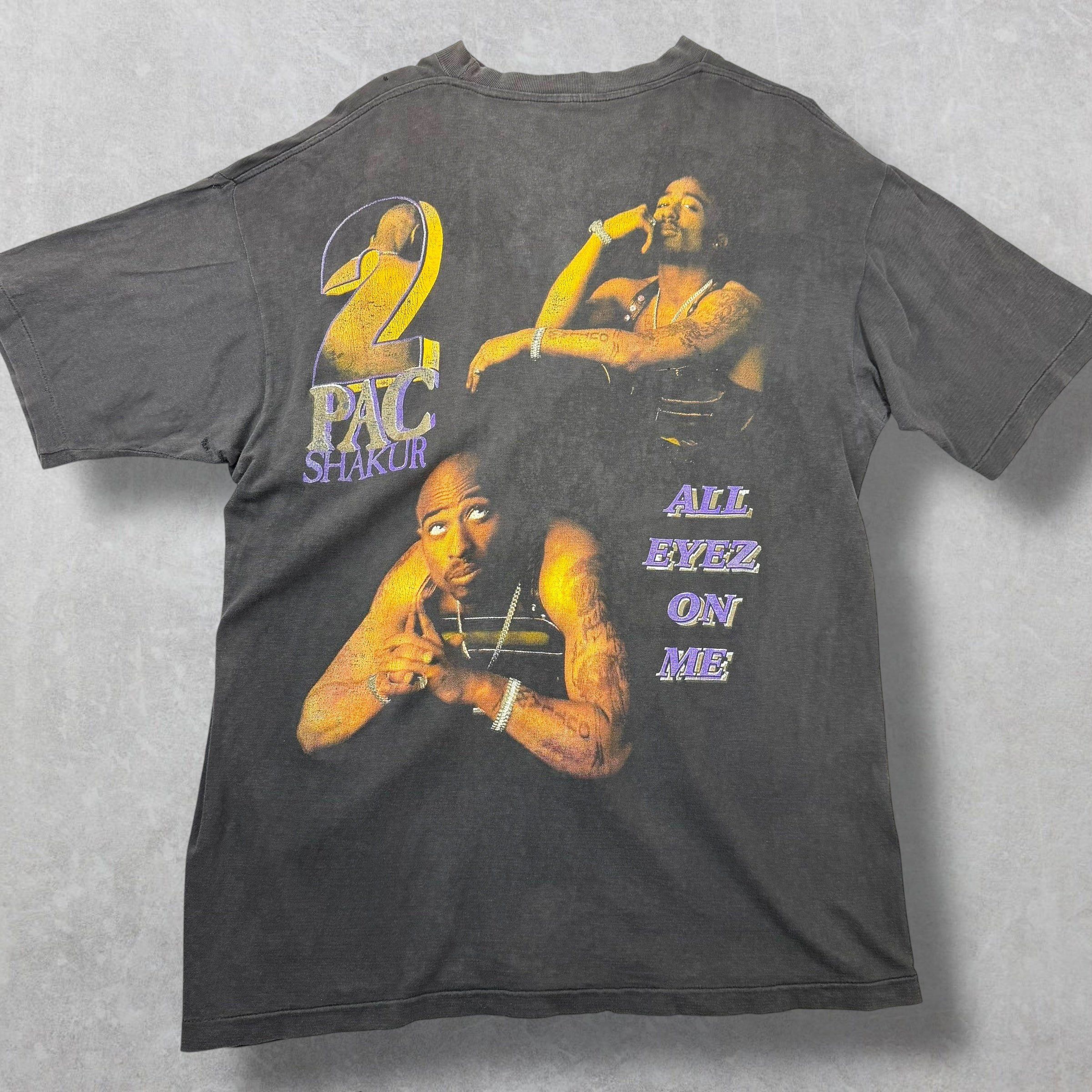Vintage Vintage 90s Tupac All Eyez On Me Rap Tee XL Size US XL / EU 56 / 4 - 2 Thumbnail