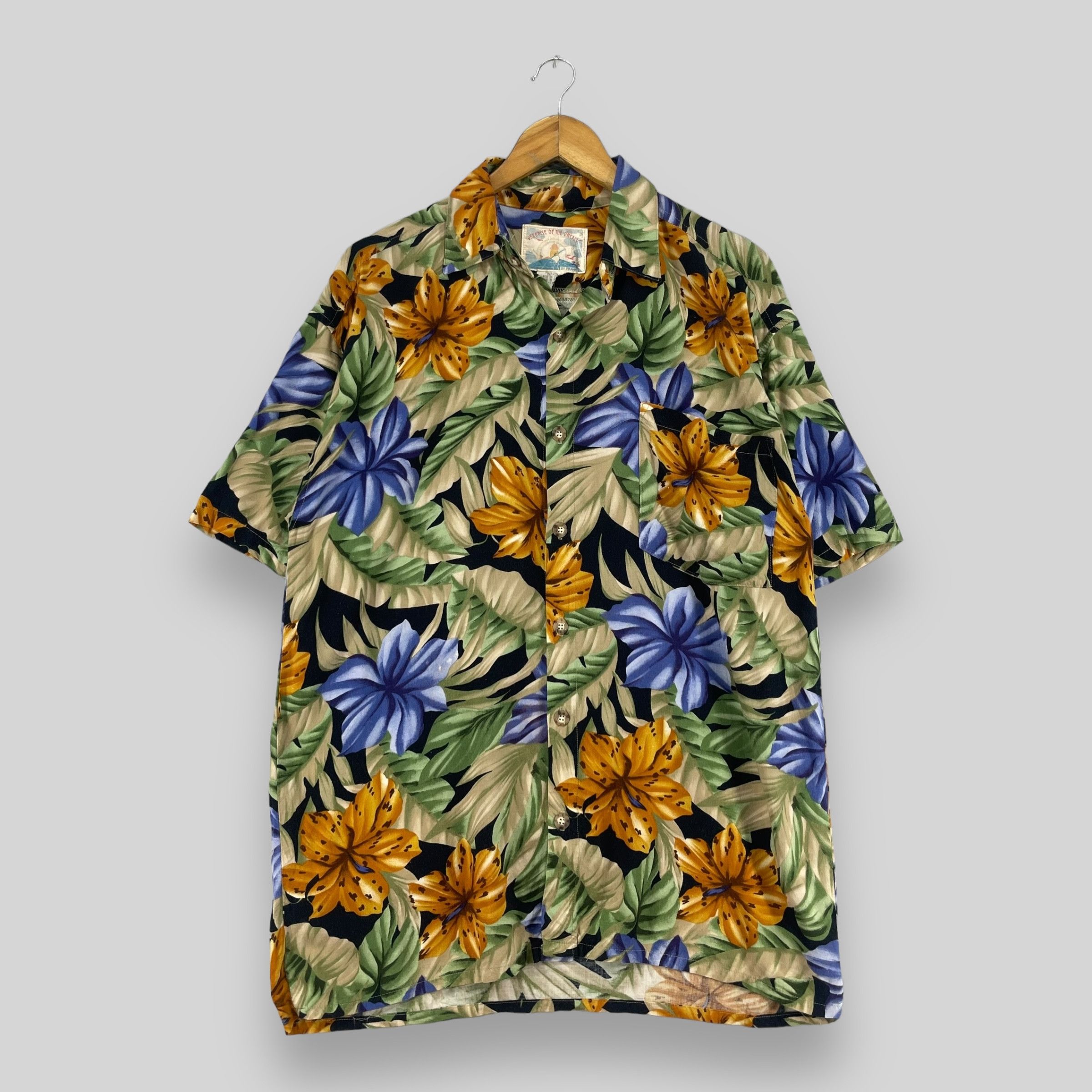 Vintage 90's FRANK Hawaii Floral Rayon Button Up Shirt