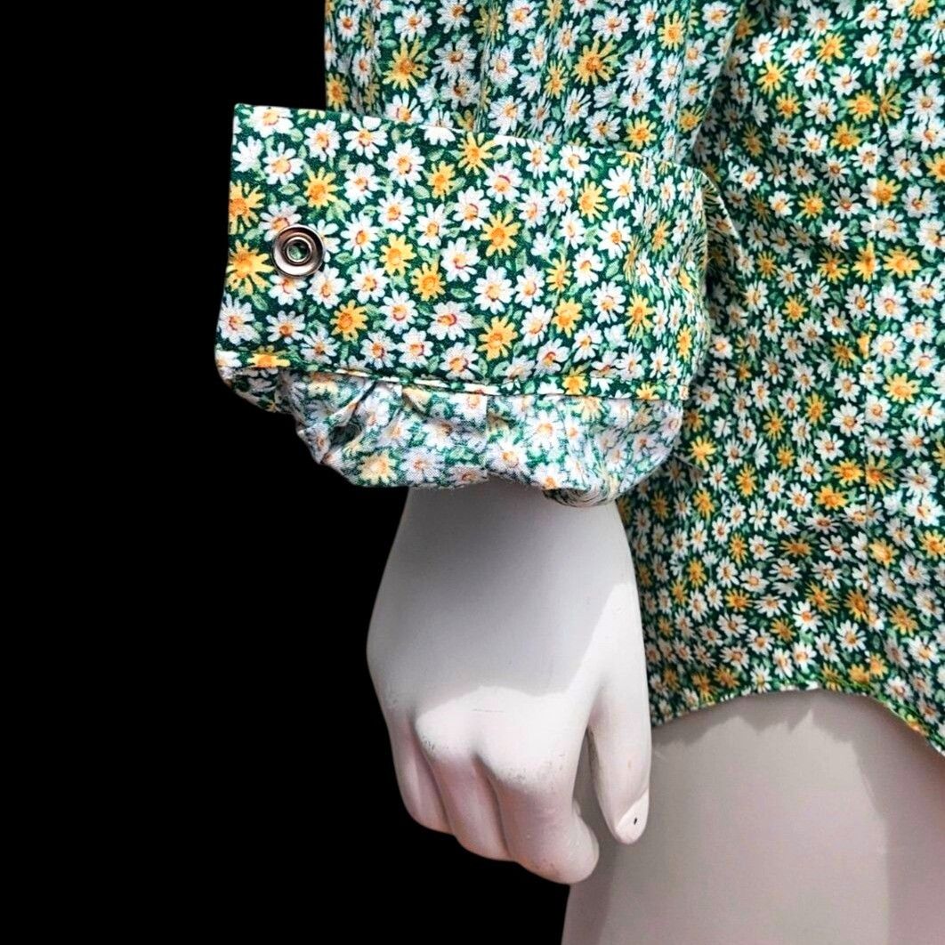 Handmade 70s 80s Handmade Western Snap Shirt Daisy Floral Patchwork C Size US L / EU 52-54 / 3 - 13 Thumbnail