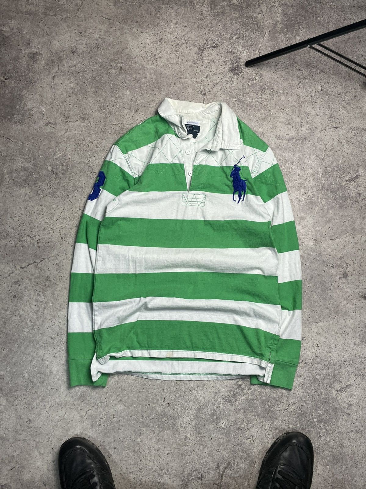 Polo Ralph Lauren Polo Ralph Lauren Vintage Stripped Rugby Long Sleeve Size US M / EU 48-50 / 2 - 1 Thumbnail