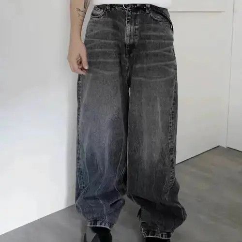 Jean Black Washed Damage Baggy jeans y2k 90’s retro style Size US 32 / EU 48 - 1 Thumbnail