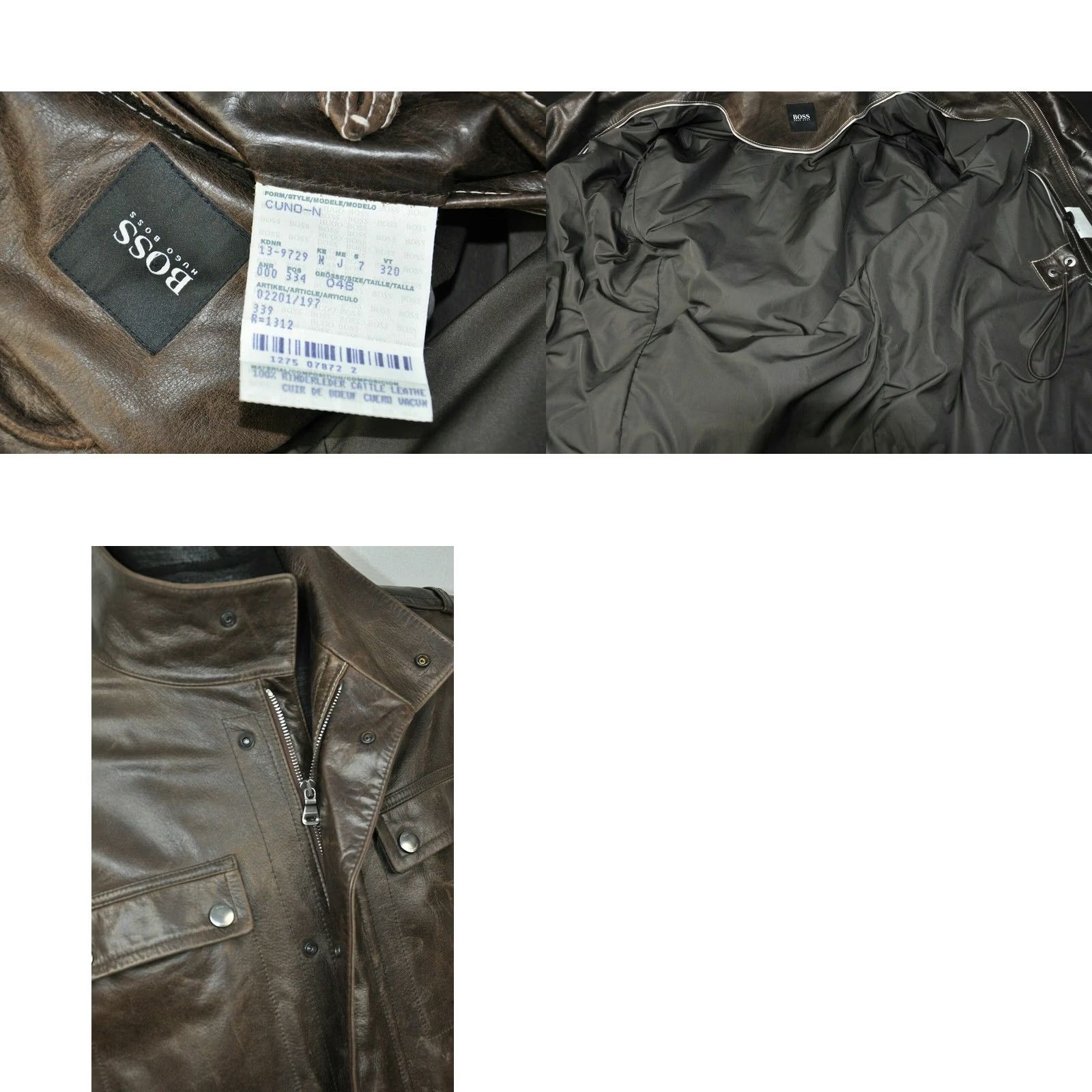 Hugo Boss HUGO BOSS CUNO-N JACKET Leather Motorcycle Brown Mens 48 Size US M / EU 48-50 / 2 - 8 Thumbnail