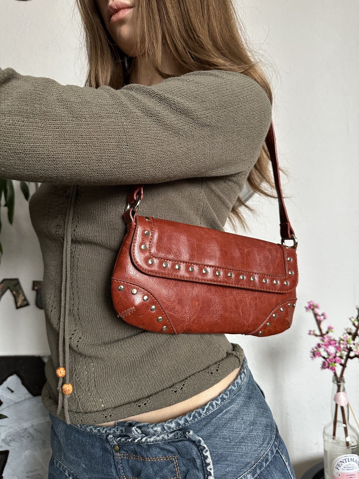 Japanese Brand × Seditionaries Micro Purse Baguette Studs Faux Leather Mini Bag y2k Size ONE SIZE - 2 Thumbnail