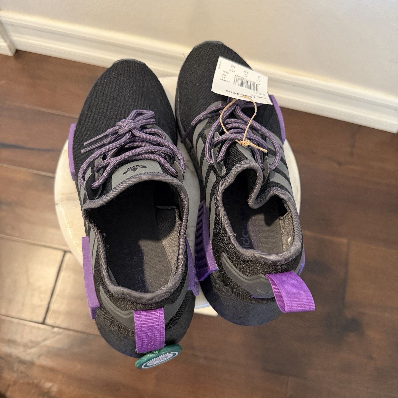 Adidas adidas NMD R1 Black Active Purple Grey Size 5.5 No Box Size US 5.5 / EU 38 - 4 Thumbnail