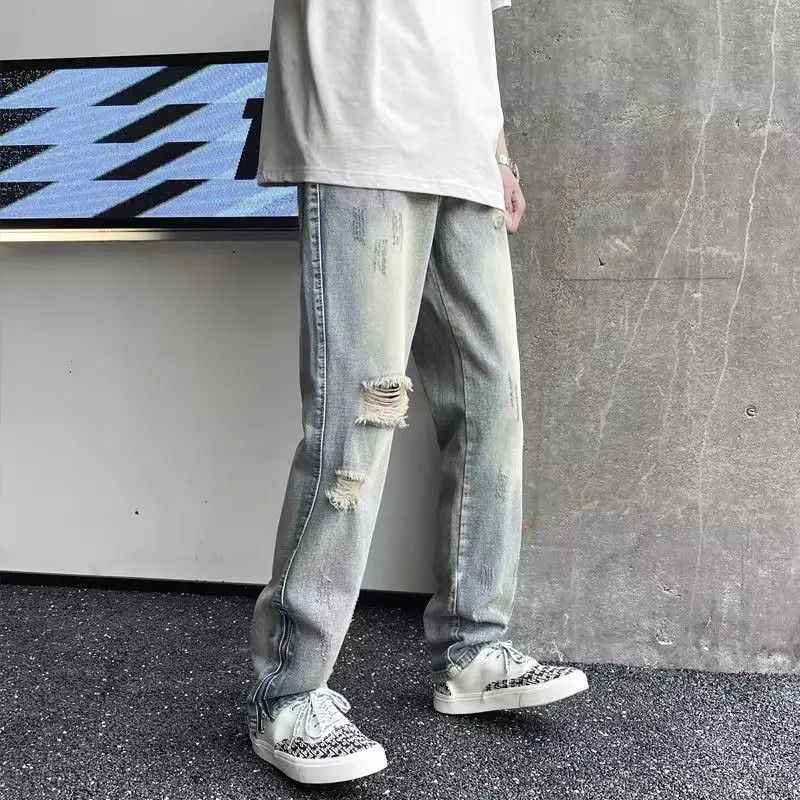 Japanese Brand × Jean Retro ripped zipper high street jeans Size US 30 / EU 46 - 2 Thumbnail