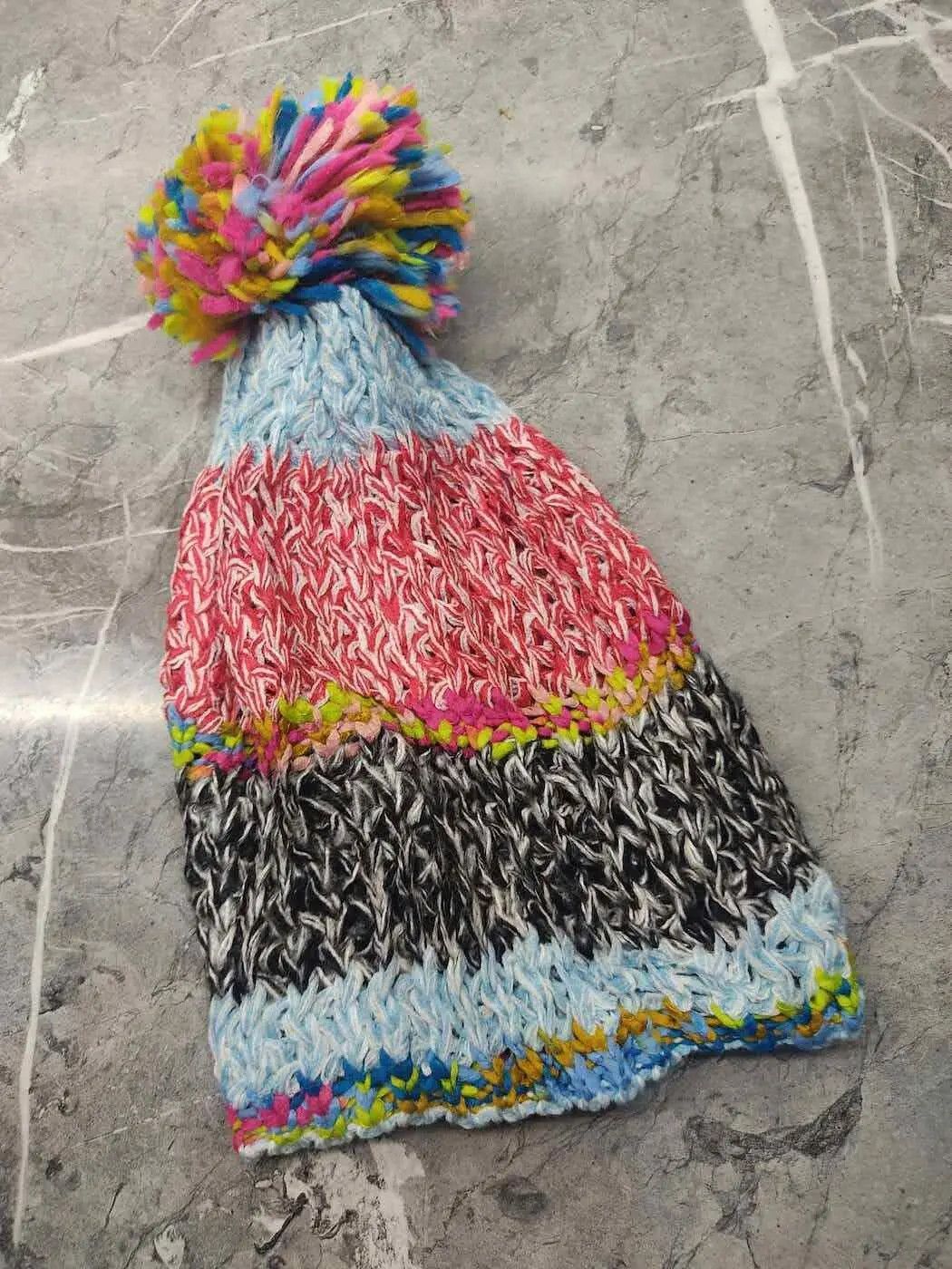 Japanese Brand Vintage Handmade Knit Wool Multicolour Beanie Size ONE SIZE - 4 Thumbnail