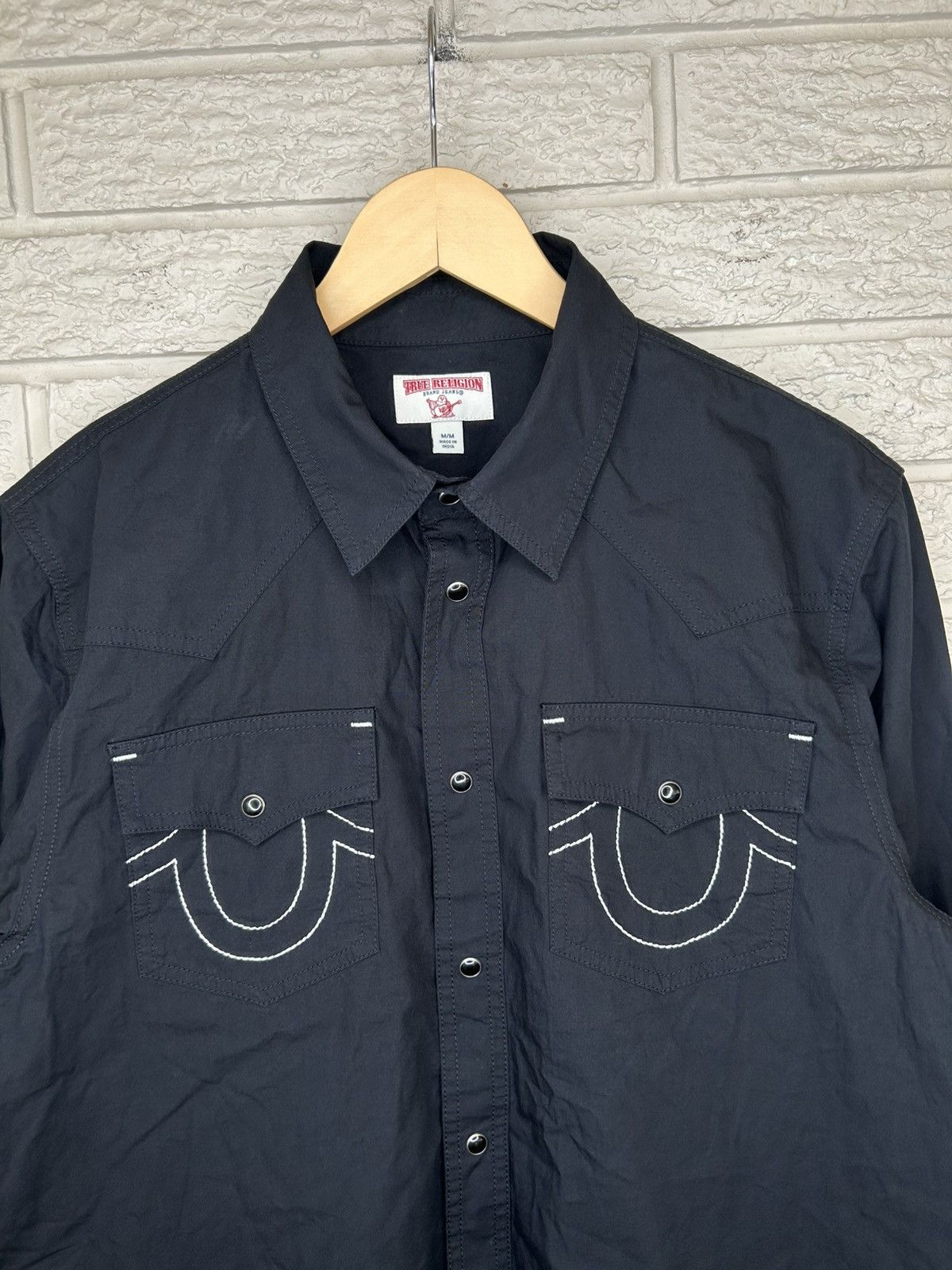True Religion True Religion Black Western Pearl Snap Button Up Size US M / EU 48-50 / 2 - 2 Thumbnail