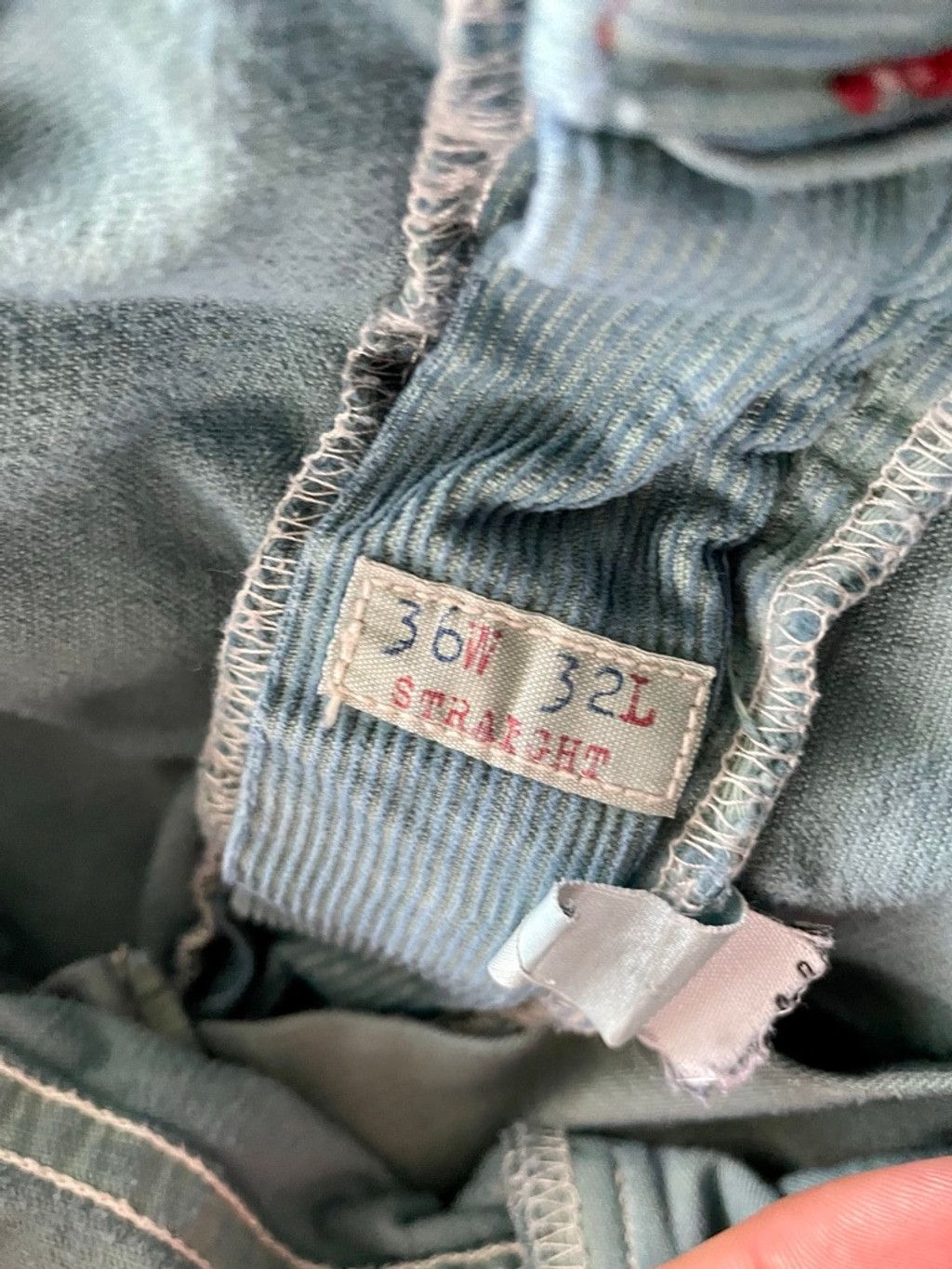 J.Crew 00s Over Dyed J Crew Straight Fit Teal Corduroy Pants 36x31 Size US 36 / EU 52 - 4 Thumbnail