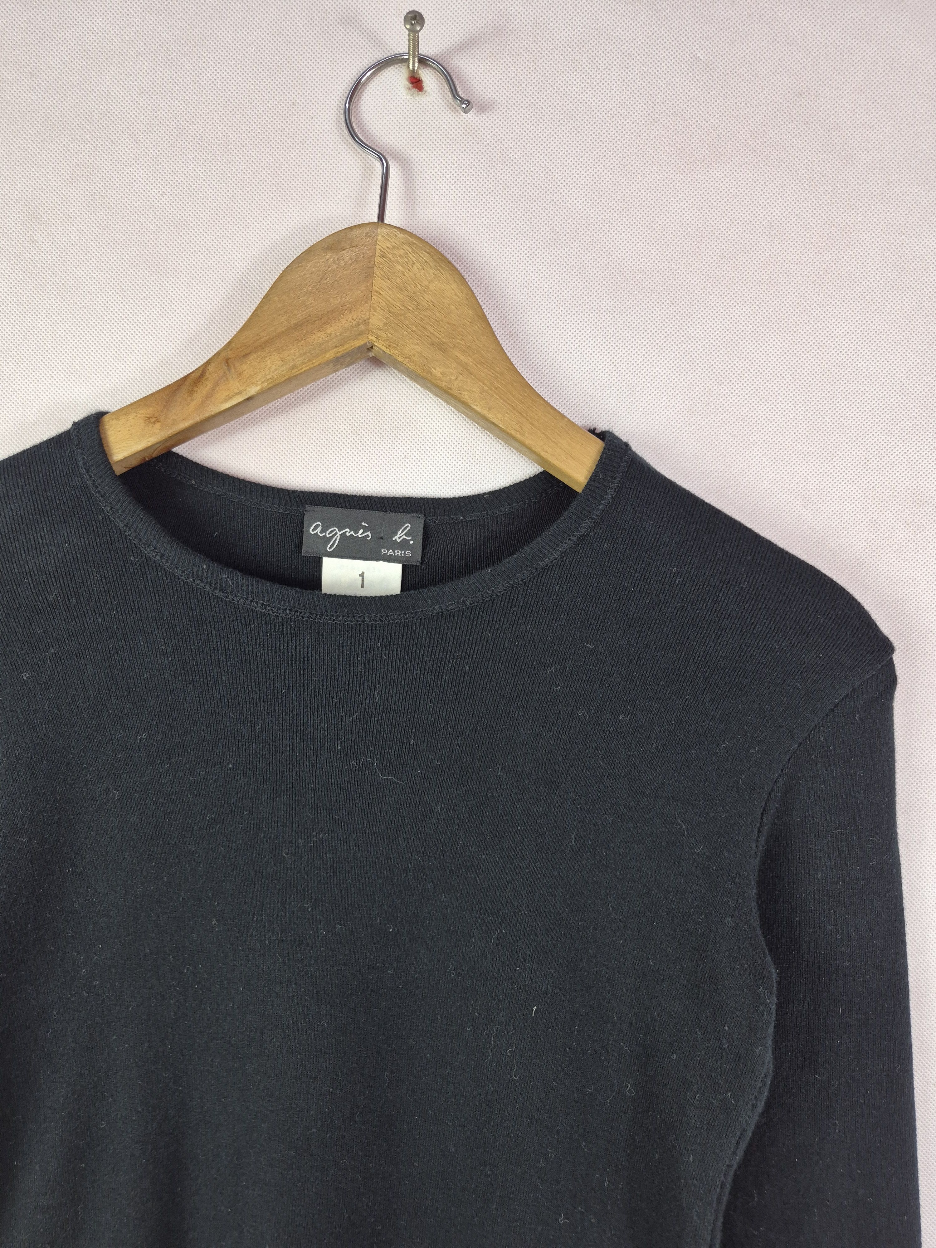 agnes b. 🔥 Agnes B Longsleeves Plain Black Tops Size US S / EU 44-46 / 1 - 2 Thumbnail