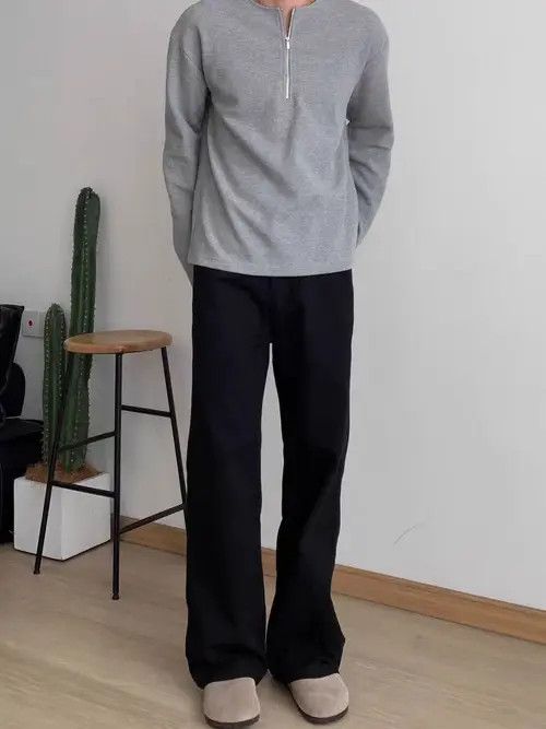 Japanese Brand Vintage Loose Wide Leg Workwear Black Casual Pants Size US 30 / EU 46 - 7 Thumbnail