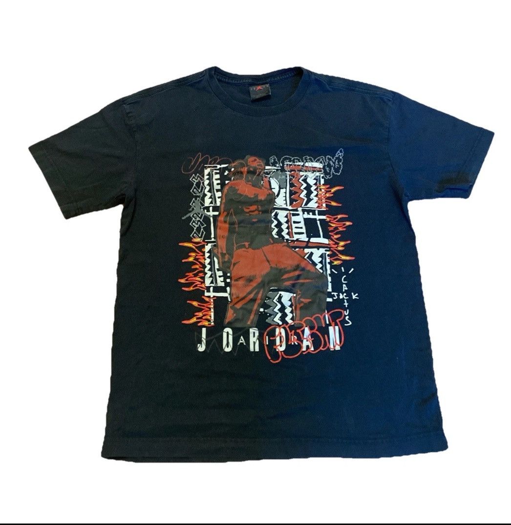 Jordan Brand × Travis Scott Travis Scott Cactus Jack Air Jordan x T-Shirt Medium, Black Size US M / EU 48-50 / 2 - 1 Thumbnail