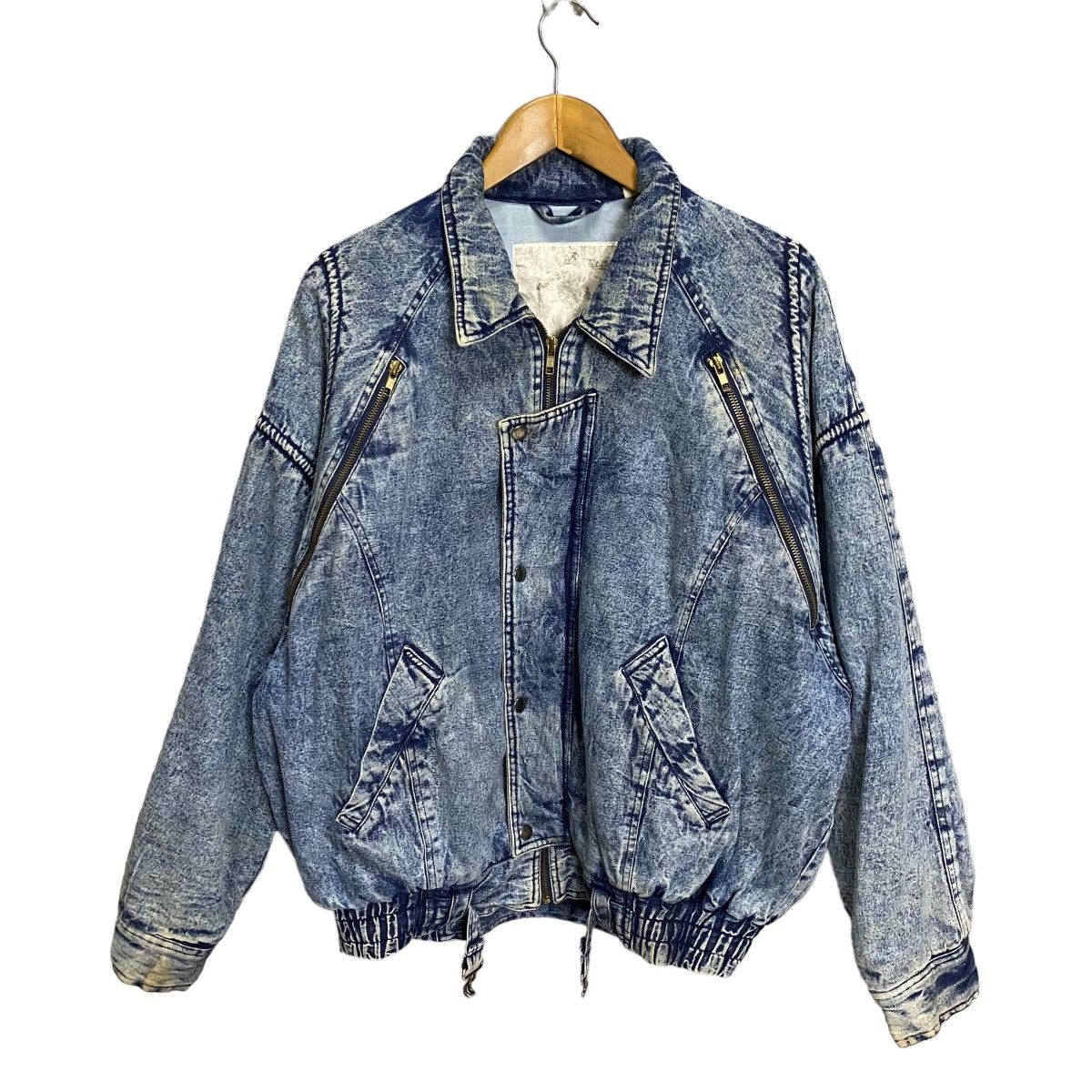 Vintage 80s Gleeman denim bomber jacket