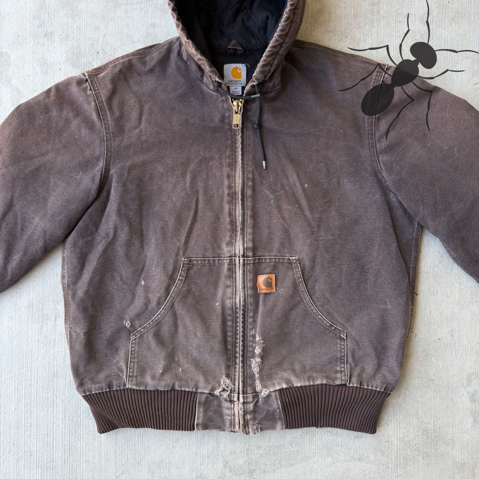 Carhartt × Vintage Carhartt J130 DKB brown hooded work wear jacket Size US M / EU 48-50 / 2 - 3 Thumbnail