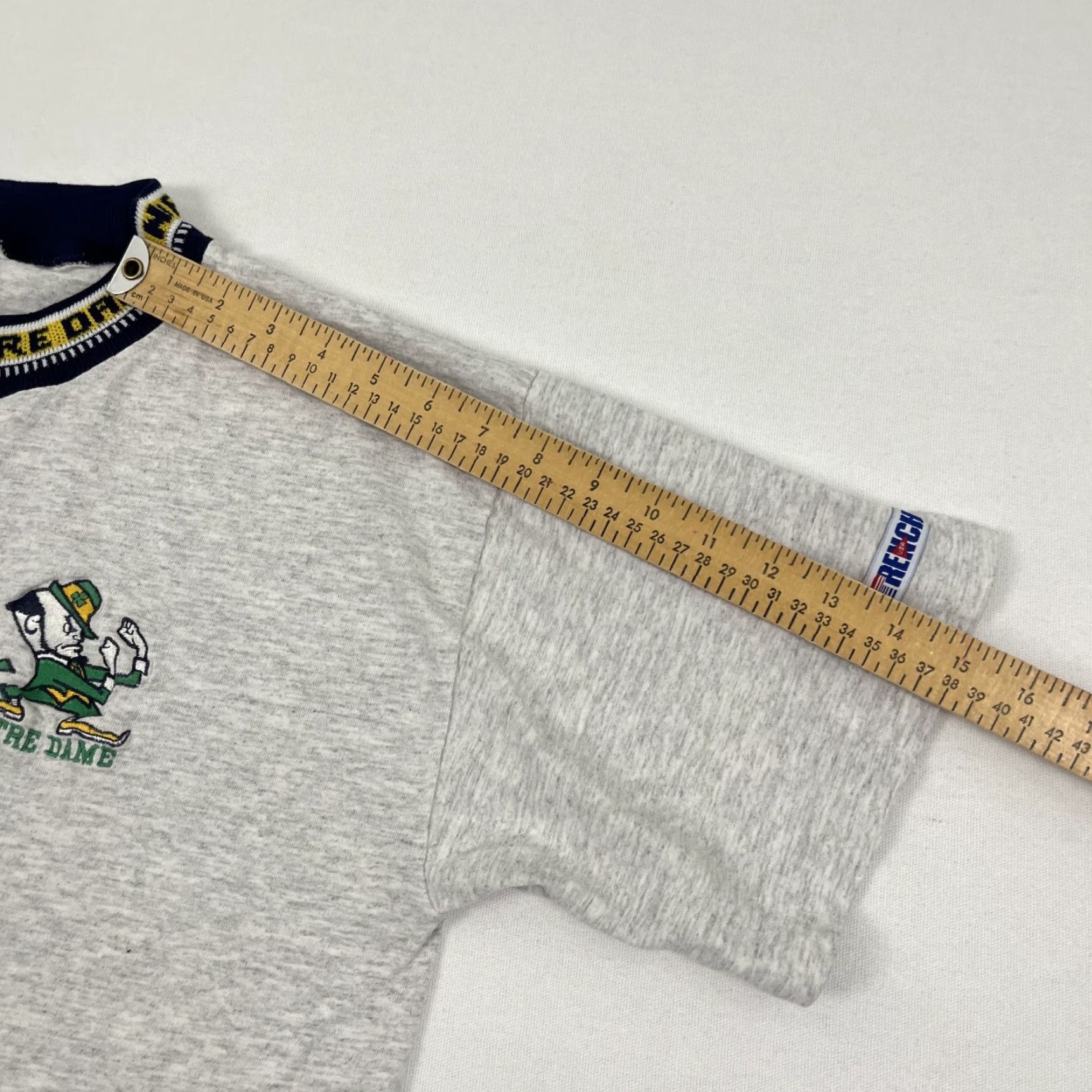 Etro VTG Notre Dame Fighting Irish Shirt Men Large Gray Ring Collar Retro Made in USA Size US L / EU 52-54 / 3 - 7 Thumbnail