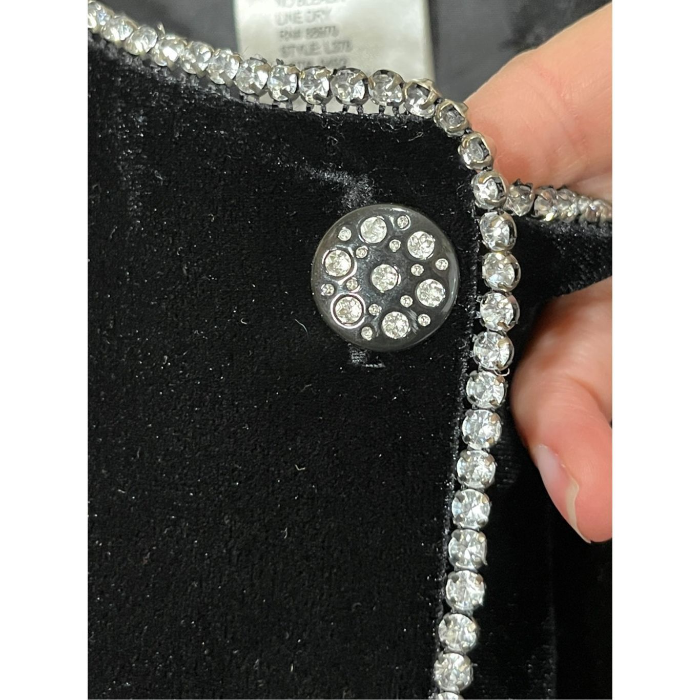 Other Vintage Ronni Nicole II By Ouida Black Velvet Rhinestone But Size 3XL / US 20-22 - 4 Thumbnail