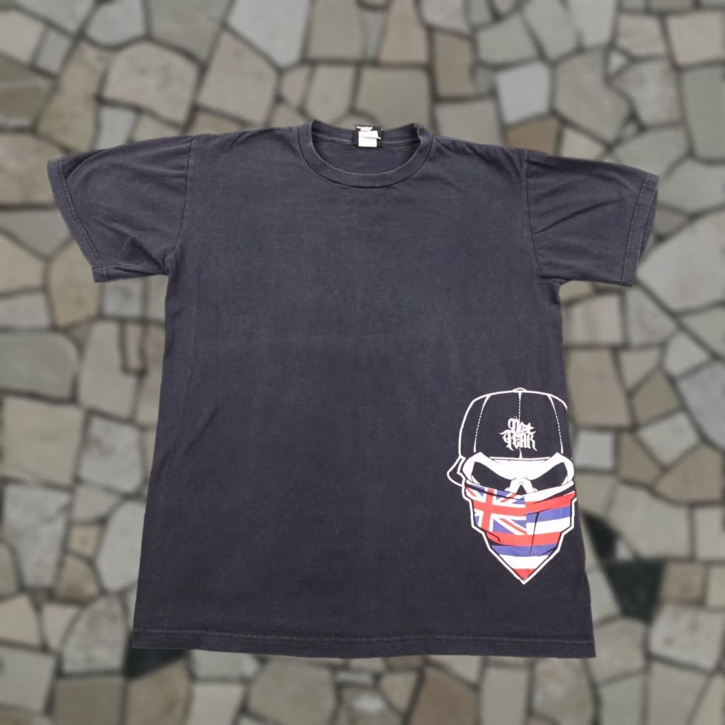 No Fear VINTAGE No Fear Shirt Mens M Black Hawaii Flag Skull Bandana Y2K Graphic Tee Size US M / EU 48-50 / 2 - 1 Thumbnail