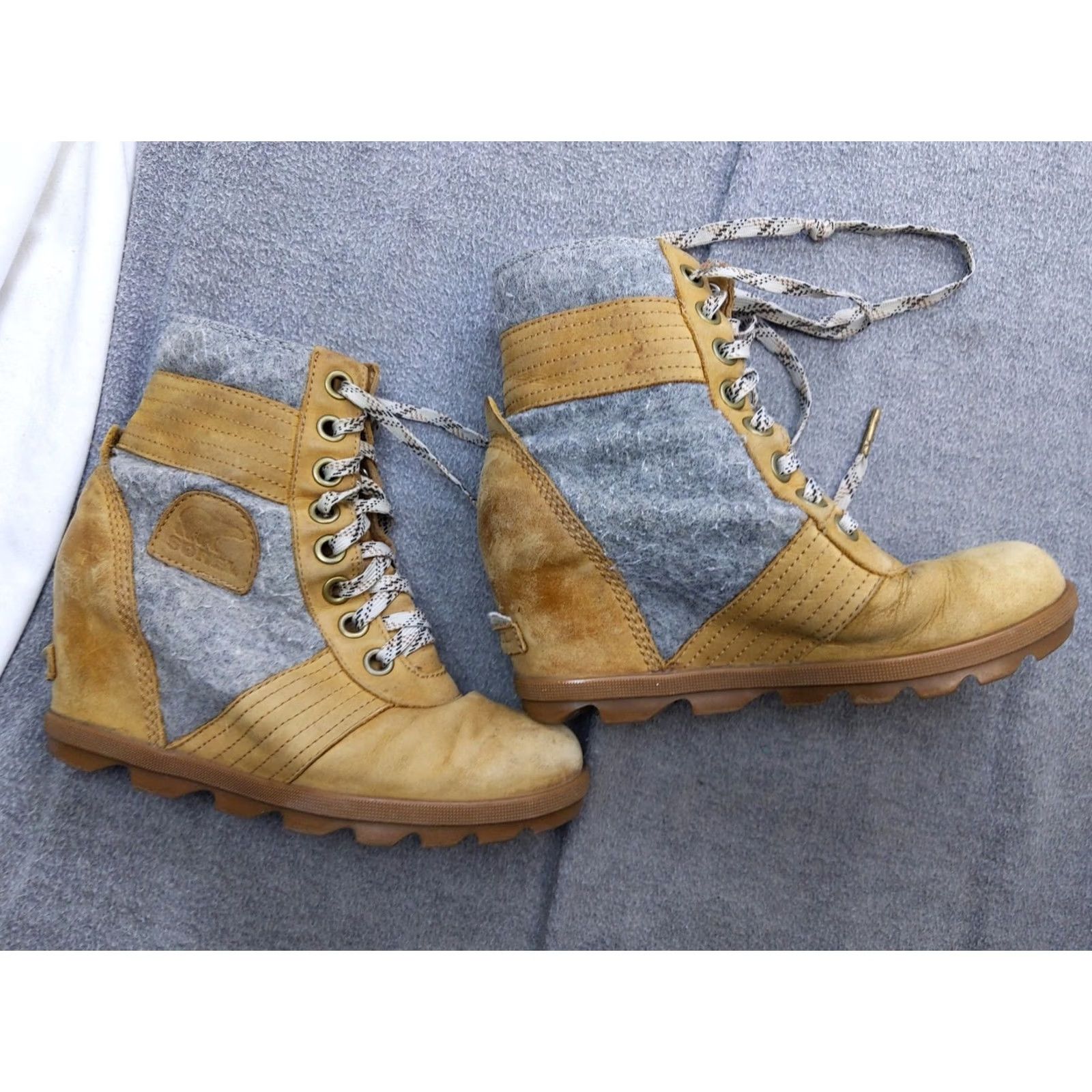 SOREL Sorel Boots Womens 7 Brown Leather Snow Ankle Wedge Lace Up NL3376-224 Size US 7 / IT 37 - 2 Thumbnail