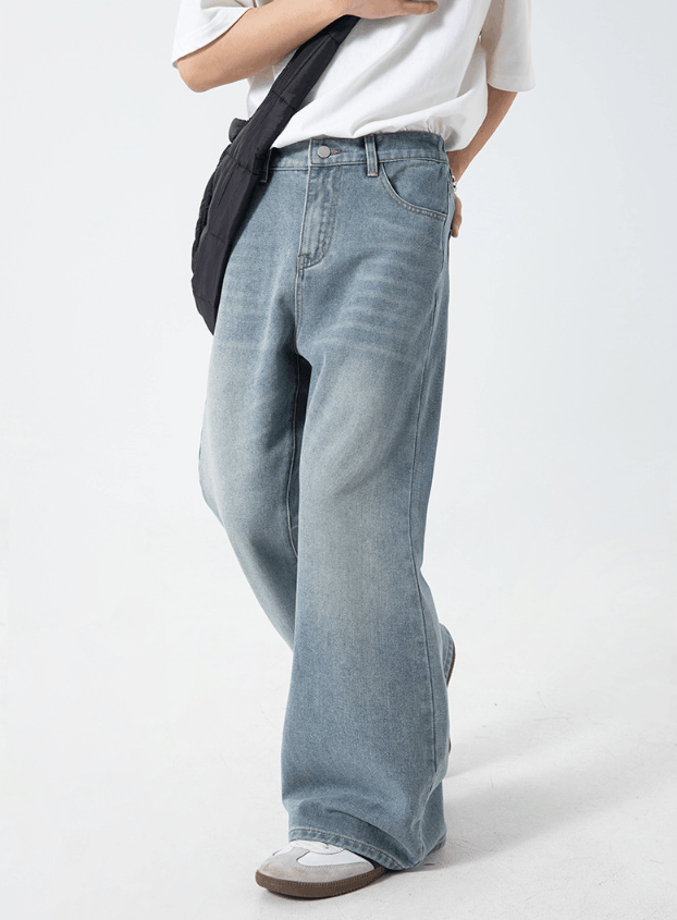 Jean Men's loose high street vintage washed flared jeans Size US 32 / EU 48 - 3 Thumbnail