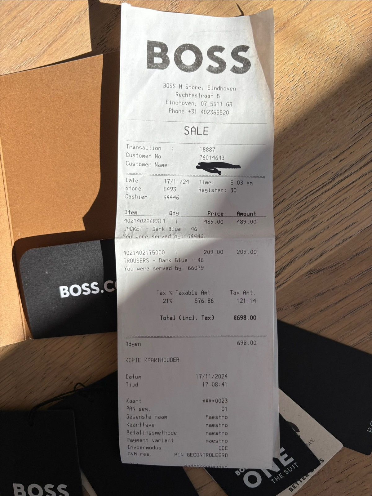 Hugo Boss Boss suit worn one time, blazer and trouser Size 46R - 12 Thumbnail