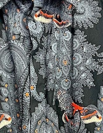 Givenchy Givenchy SS15 Koi Paisley Shirt w/ Orange Panel (Tisci) Size US M / EU 48-50 / 2 - 6 Thumbnail