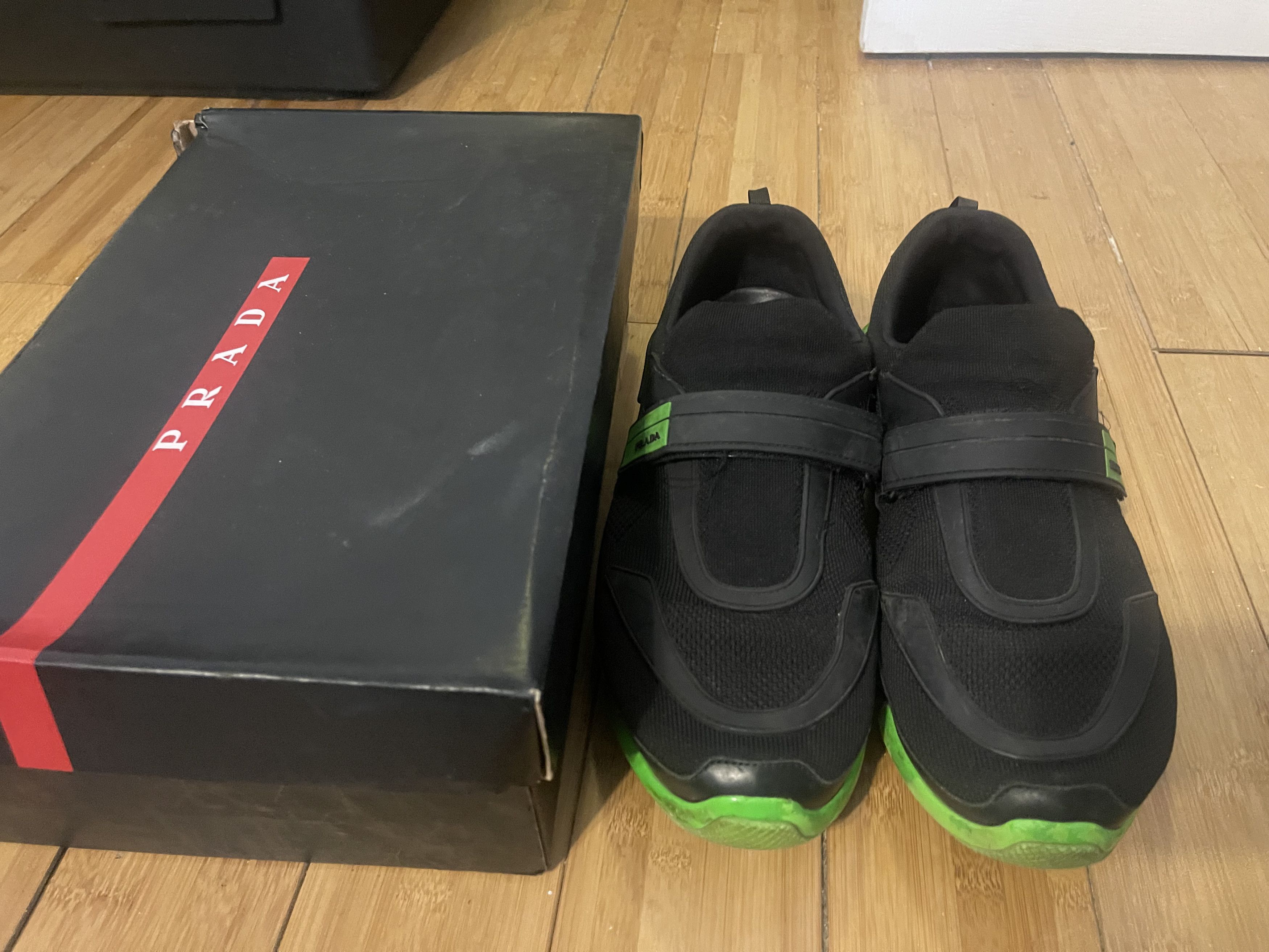 Prada Prada Sneaker Cloudburst Black Lime Green Size US 13 / EU 46 - 5 Thumbnail