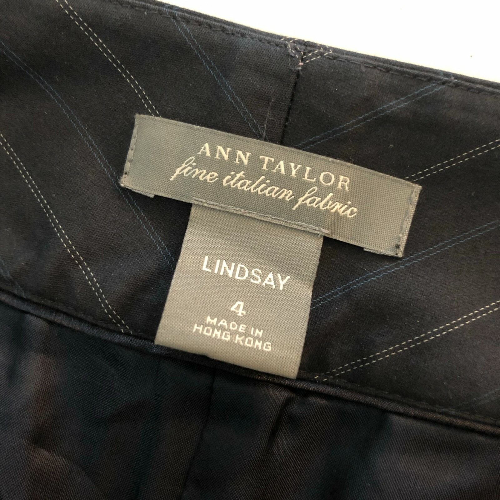 Ann Taylor Ann Taylor Womens Lindsay Dress Pants Cotton Blend Pinstripe Size 27" / US 4 / IT 40 - 3 Thumbnail