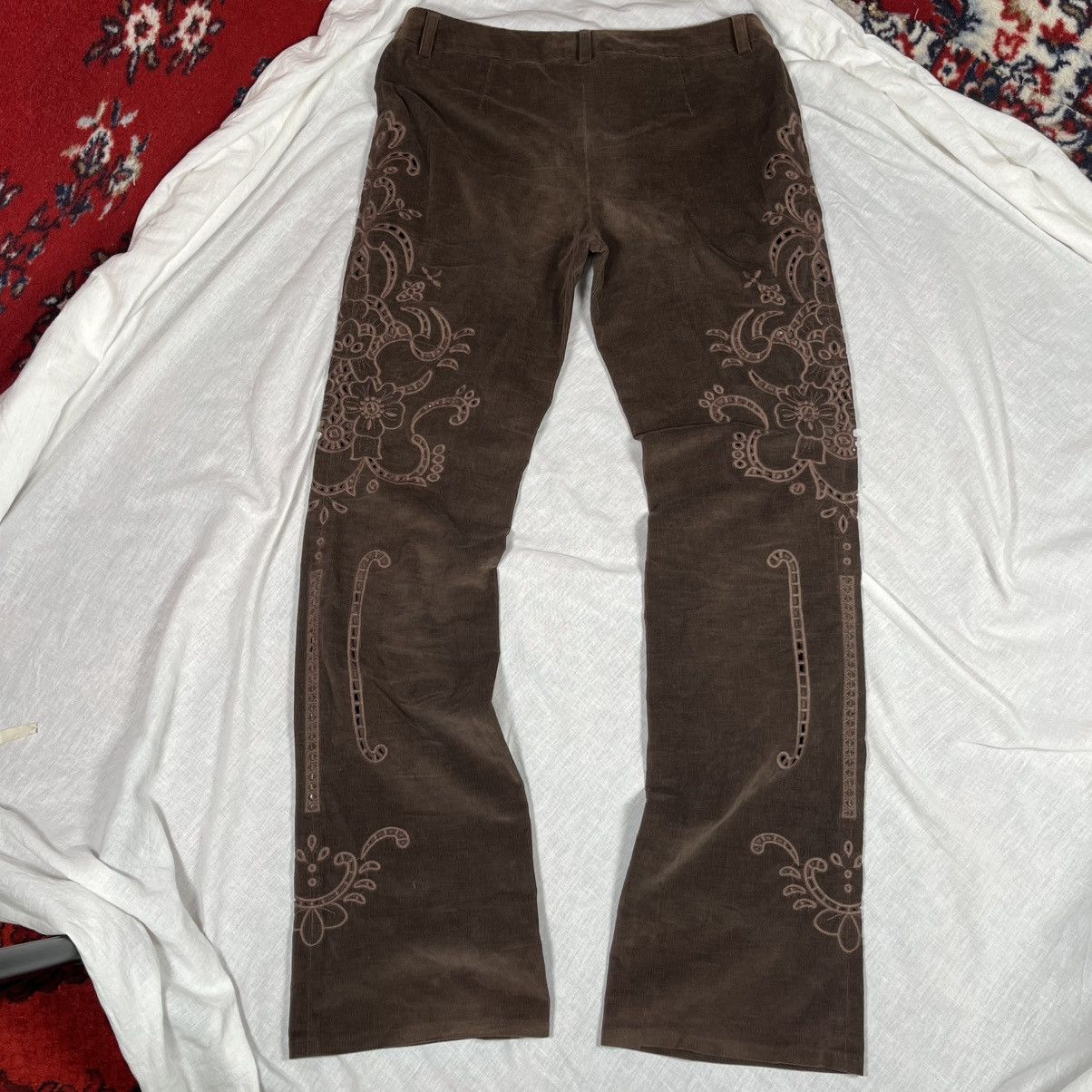 Dolce & Gabbana Vintage DOLCE & GABBANA D&G F/W 2002 Brown Corduroy Pants Size 32" / US 10 / IT 46 - 6 Thumbnail