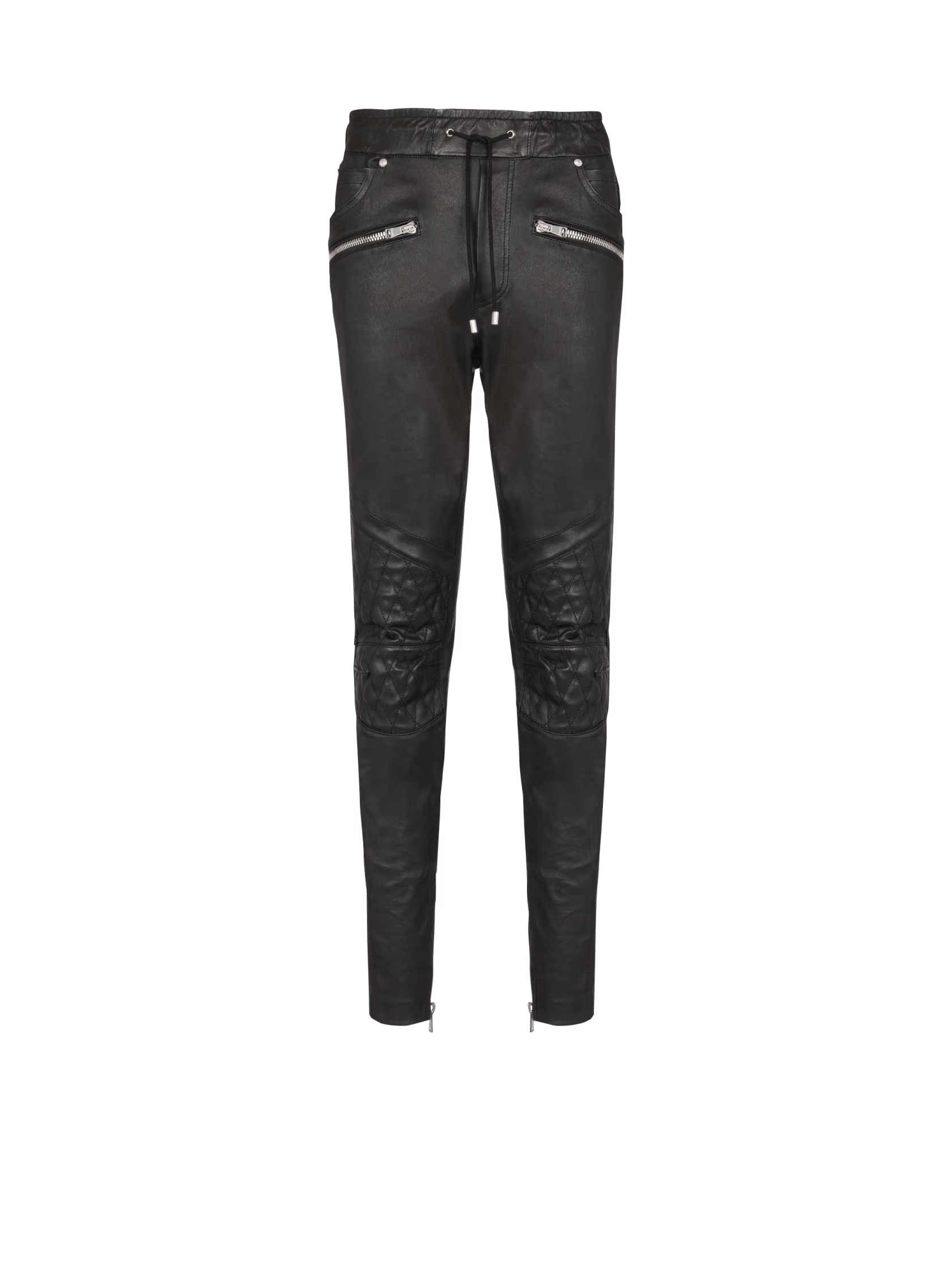 Balmain o1s1wg110125 Stretch Leather Trousers in Black Size US 30 / EU 46 - 1 Thumbnail
