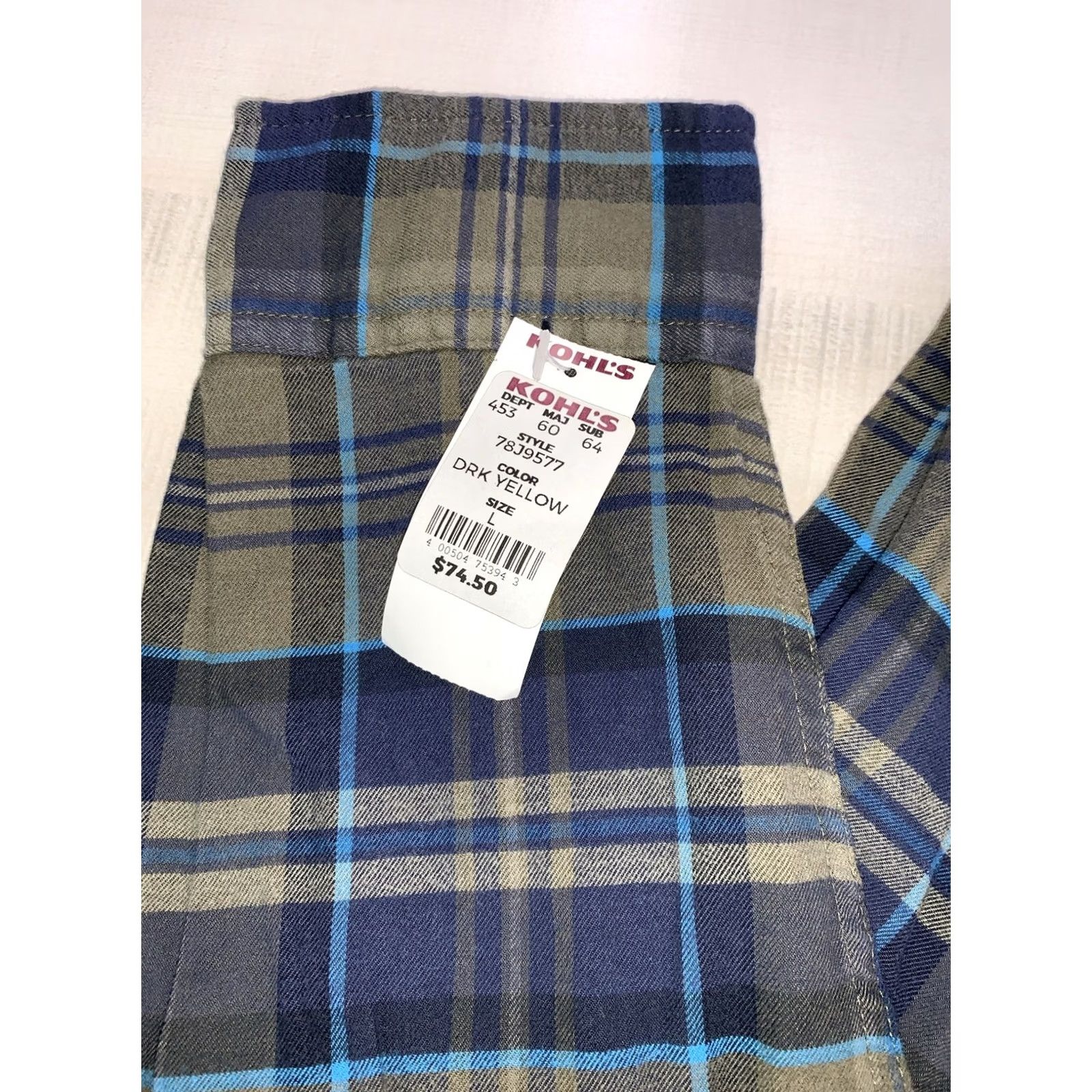 Tommy Hilfiger Tommy Hilfiger Classic Fit Stretch THFLEX Green Blue Plaid Oxford Shirt Mens L Size US L / EU 52-54 / 3 - 5 Thumbnail