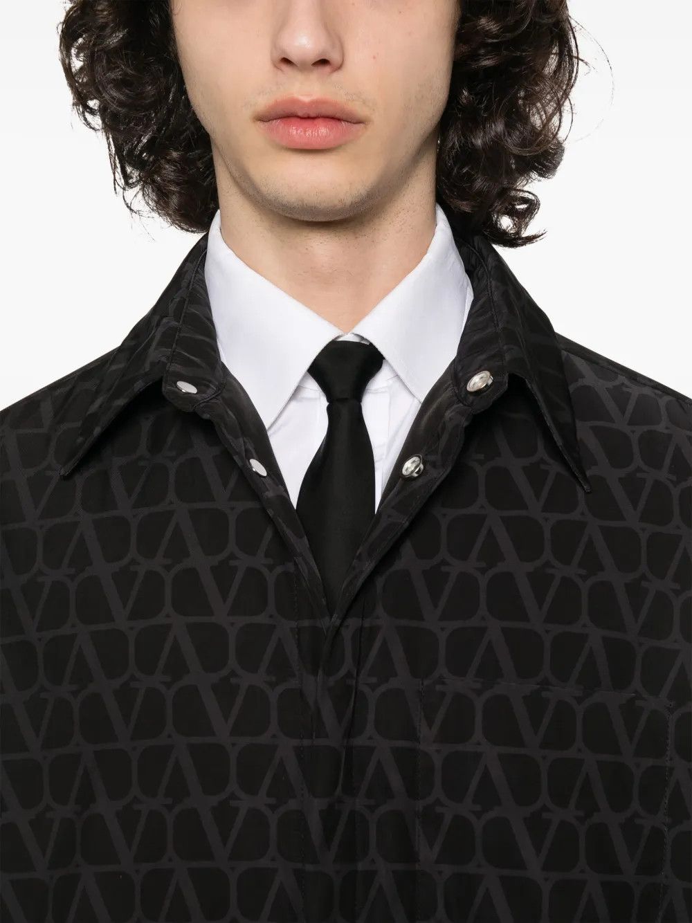 Valentino o1y0525 Patterned Overshirt in Black Size US M / EU 48-50 / 2 - 2 Thumbnail