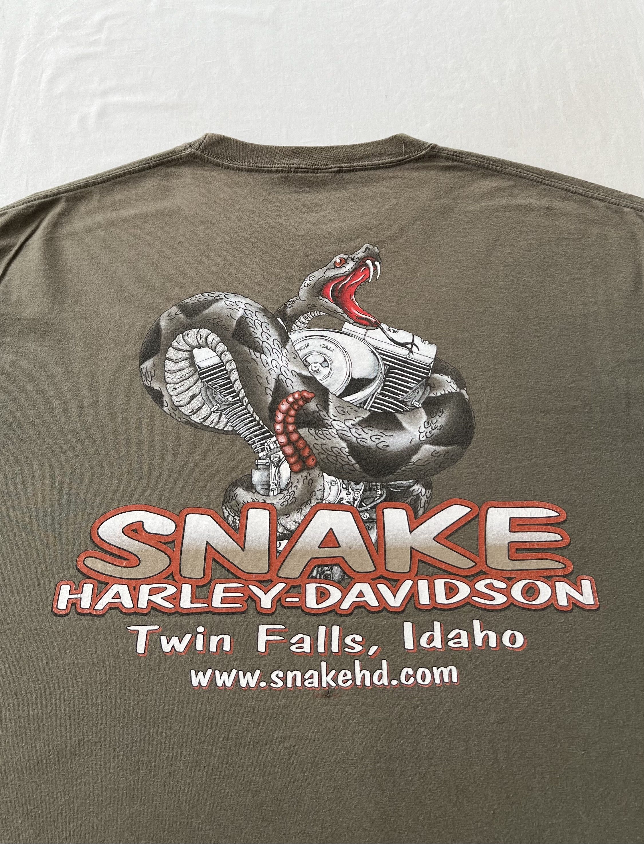 Harley Davidson Vintage 2014 Harley Davidson Motorcycle Snake T-shirt Size US XL / EU 56 / 4 - 22 Thumbnail
