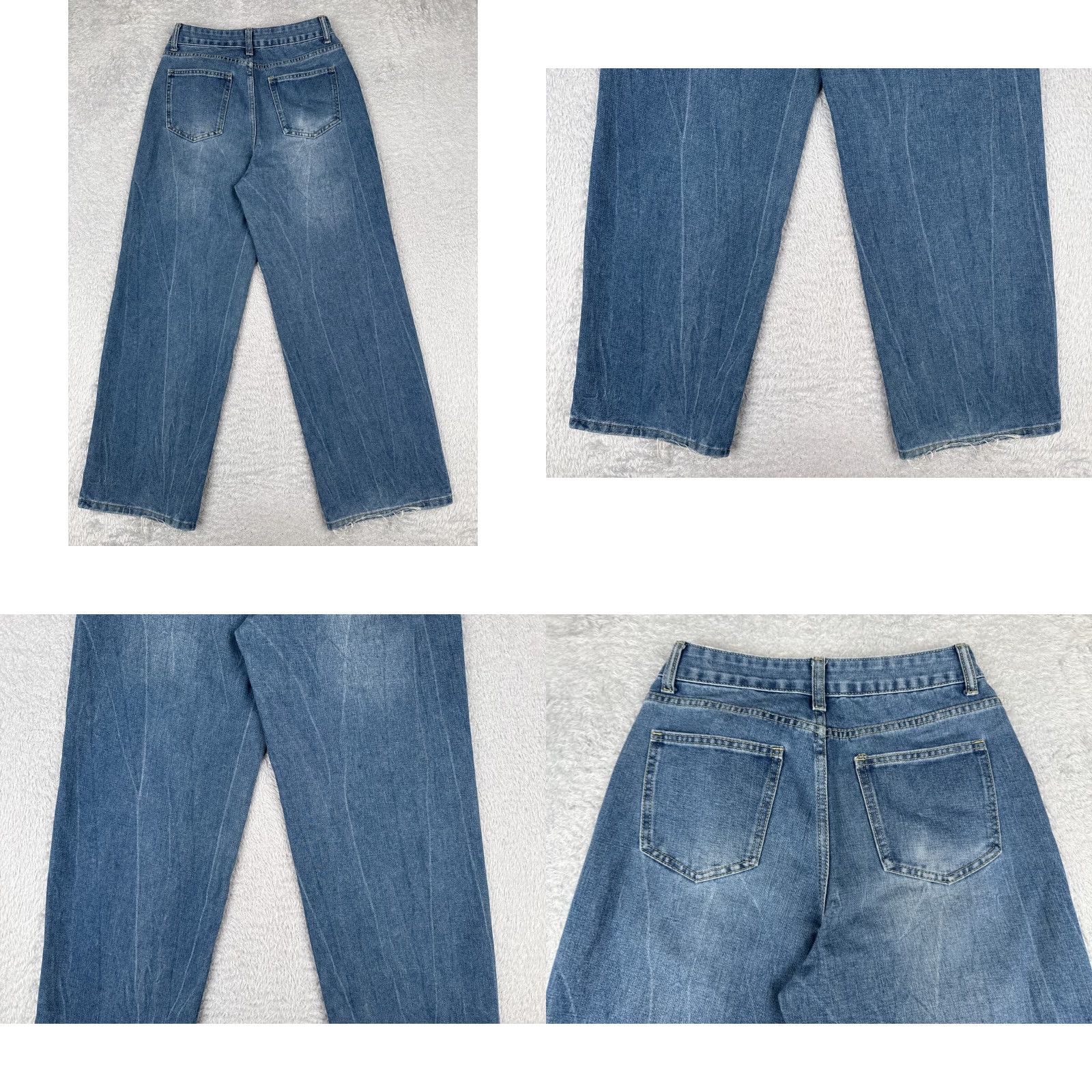 Madewell Madewell Jeans Women Large Blue Denim Wide-Leg High Rise 24x29 5-Pocket Regular Cotton Blend Size 36" / US 14 / IT 50 - 10 Thumbnail