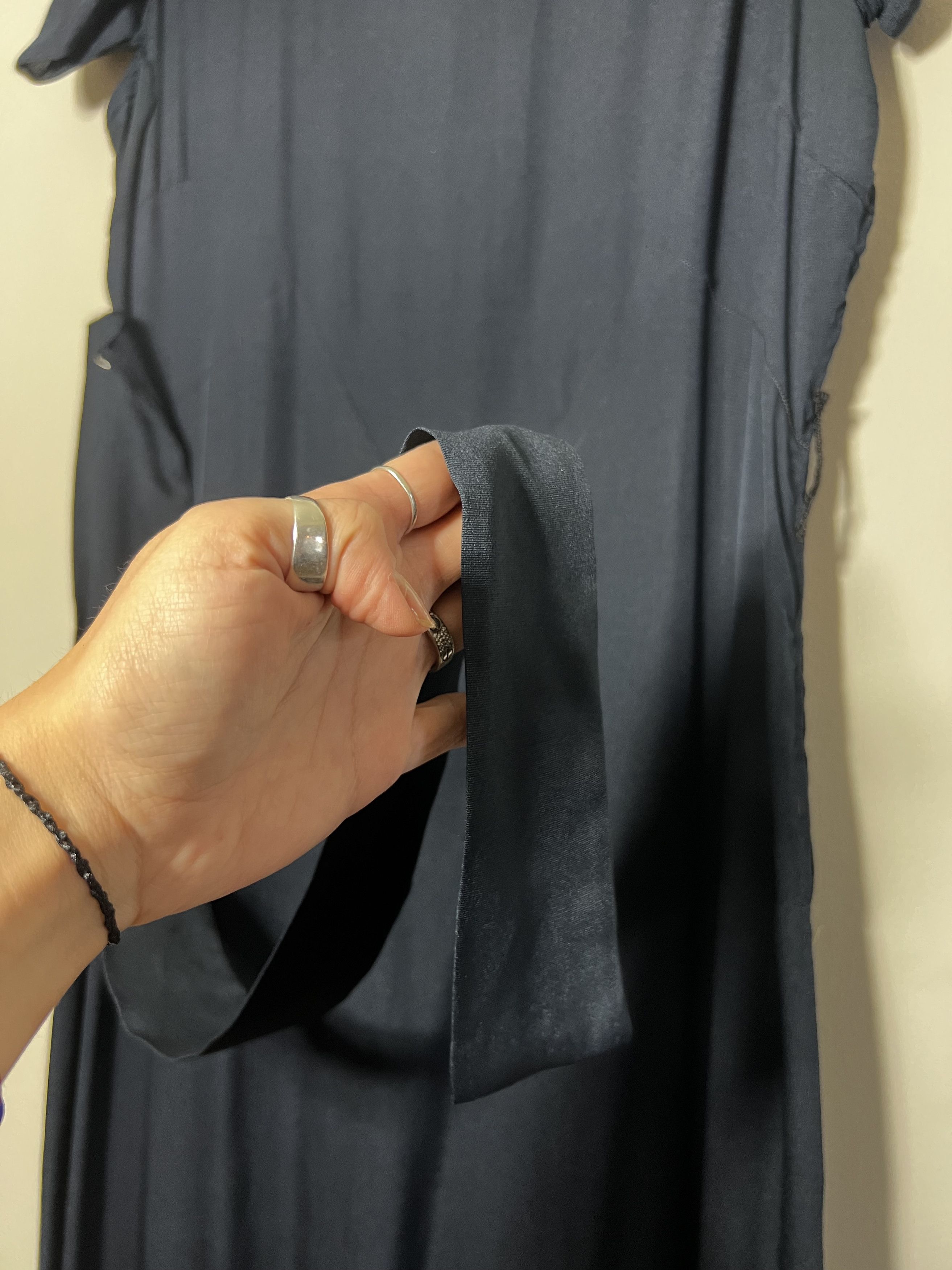 Other × Vintage Vintage 1940's Dark Blue Gown w White Bakelite Buttons Size M / US 6-8 / IT 42-44 - 6 Thumbnail