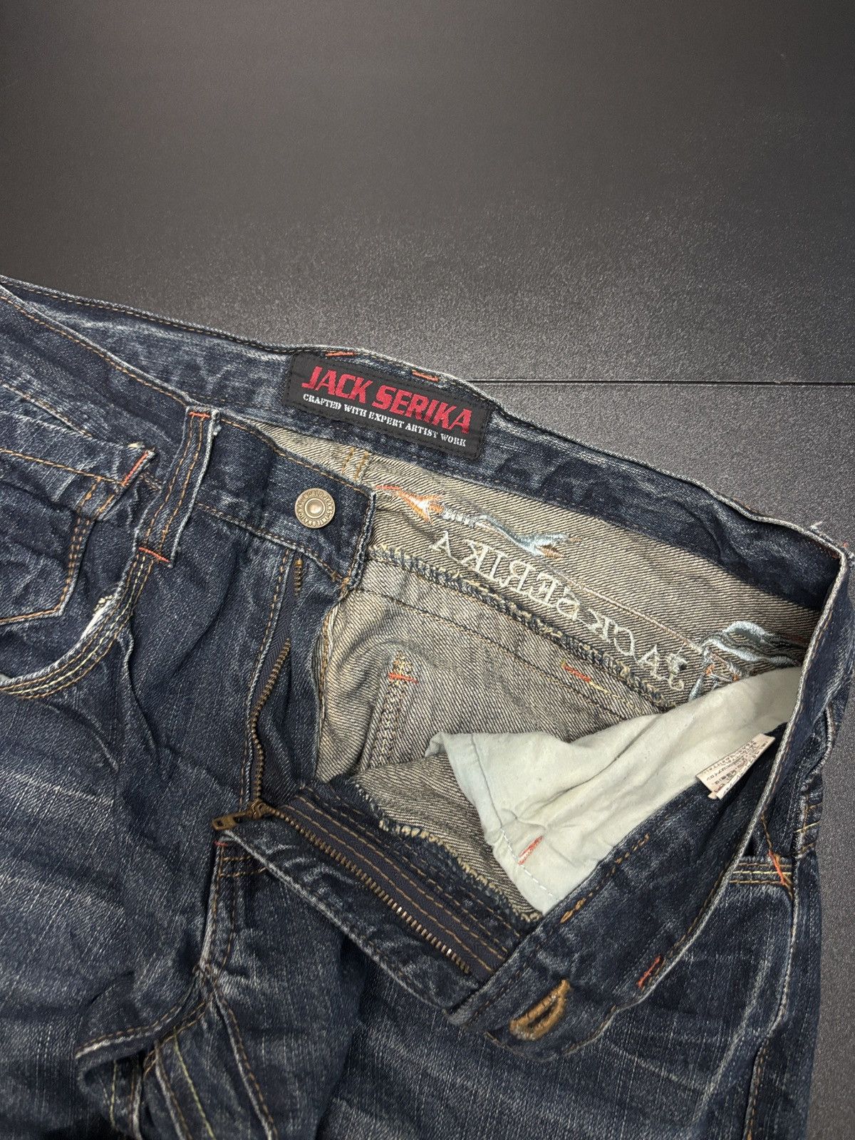 Japanese Brand Jack Serika Embroidery Wide Flare Denim Jeans Size 31" - 8 Thumbnail